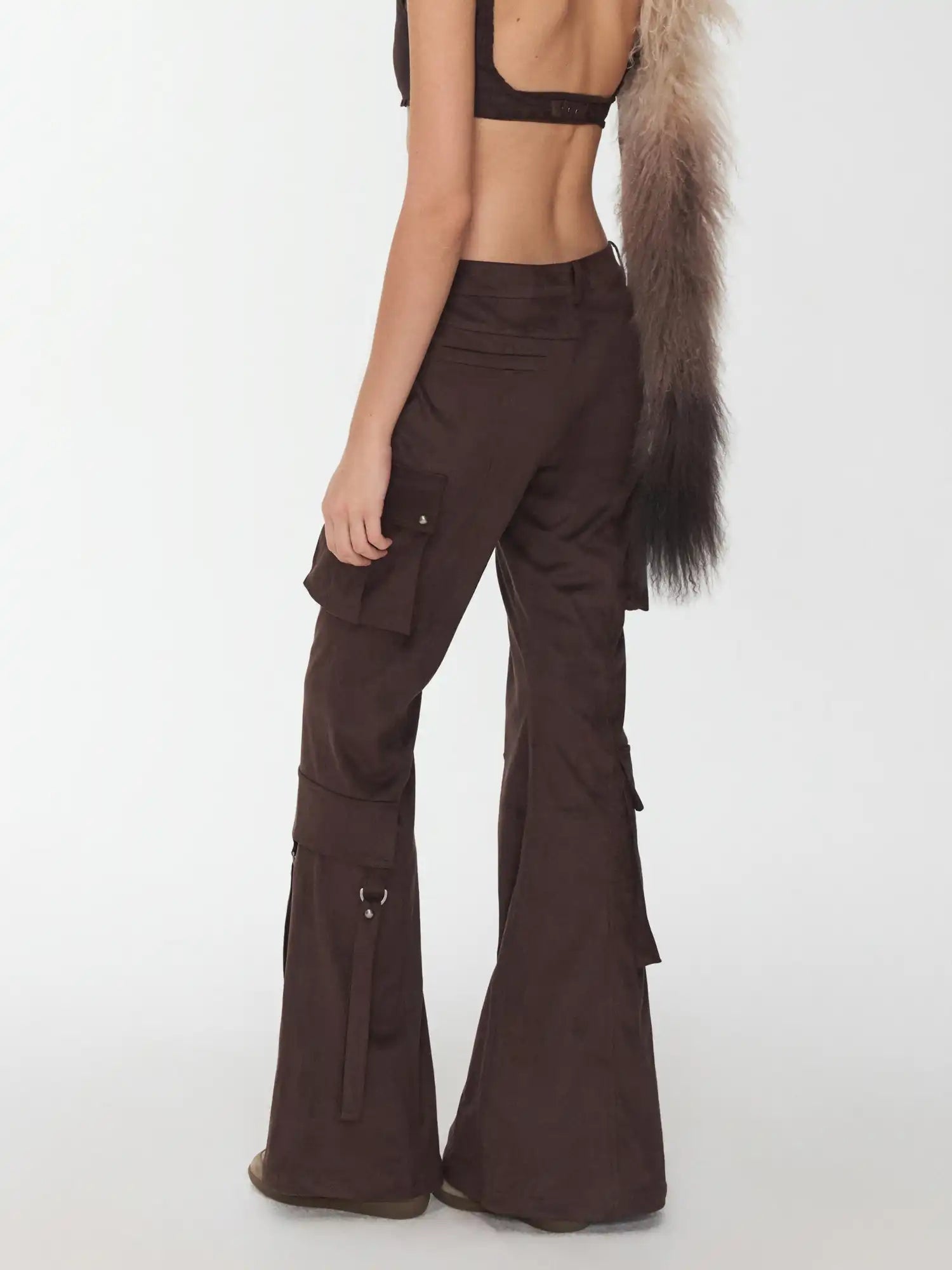 1Jinn Studio Suede Flared Cargo Pants | Canton Collective