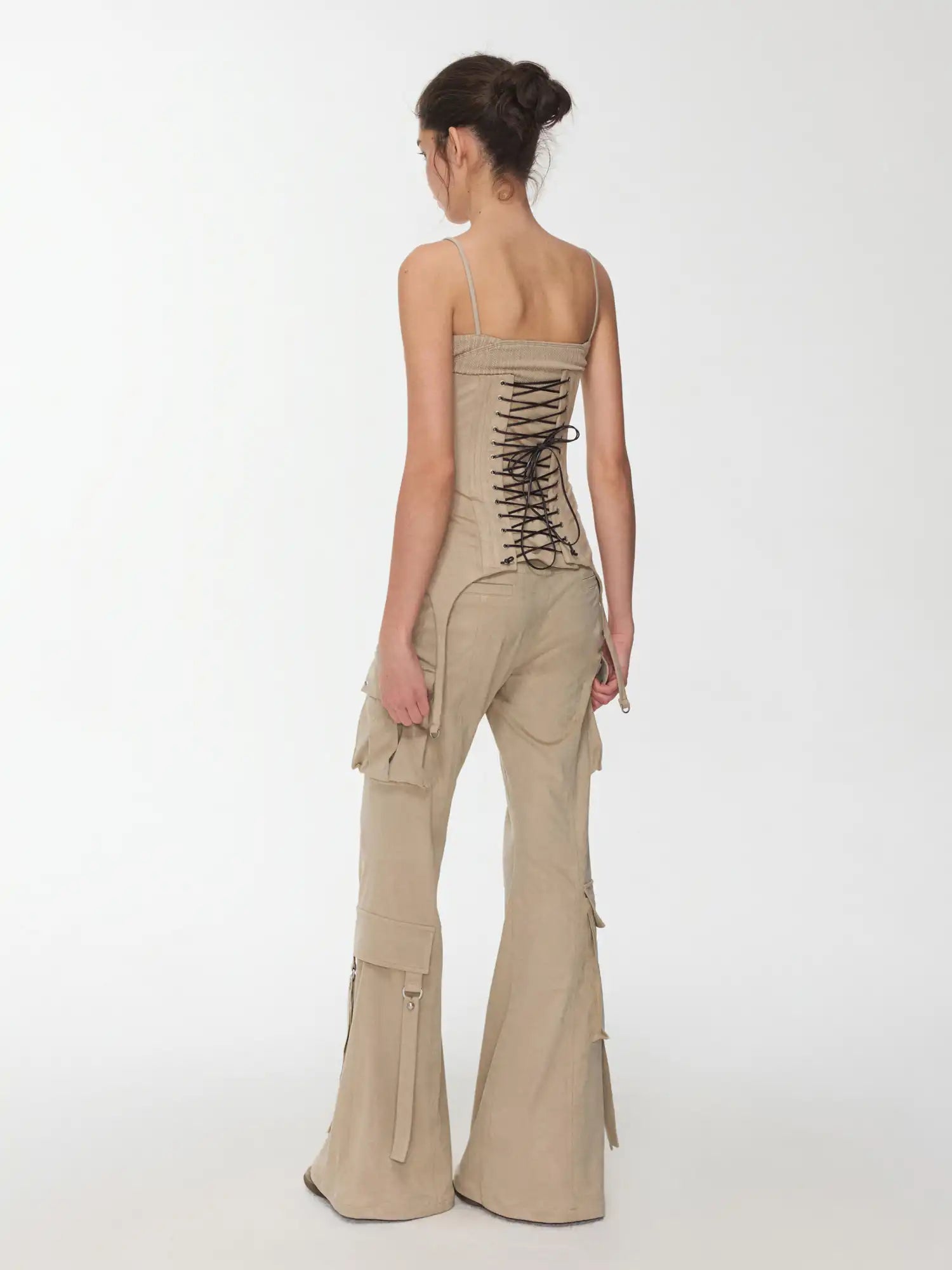 1Jinn Studio Suede Flared Cargo Pants | Canton Collective