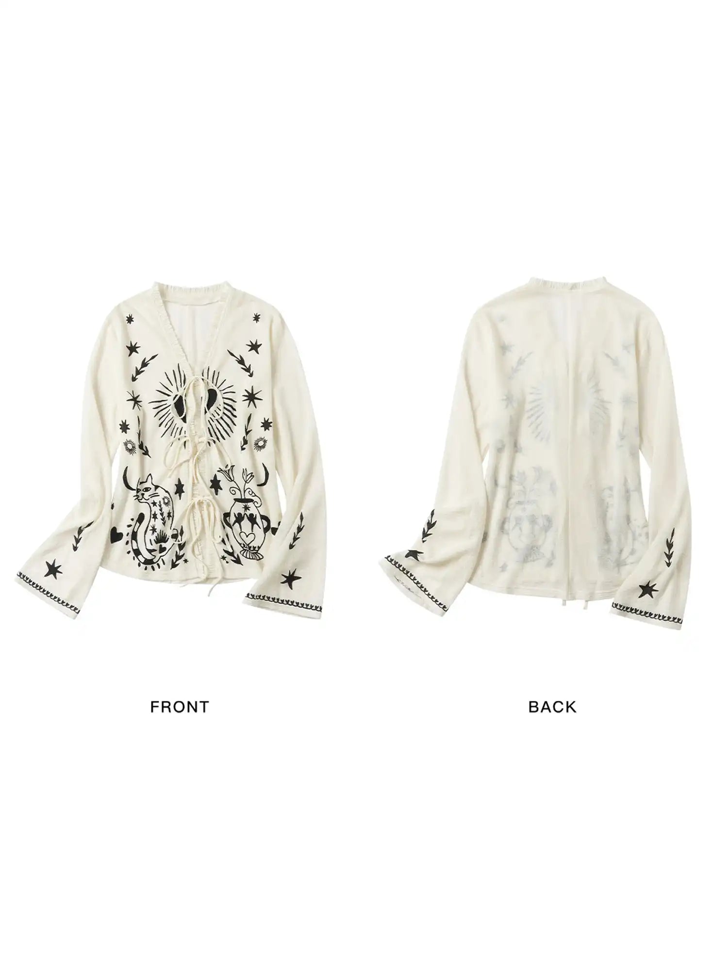 Outtheblue Tarot Cat Tie Front Cardigan | Canton Collective
