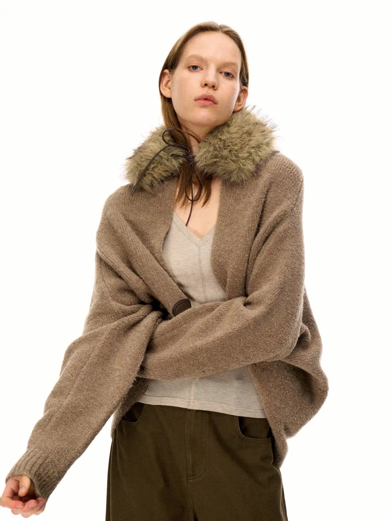 FirstFloor Terry Fleece Batwing Sleeve Cardigan Coat | Canton Collective