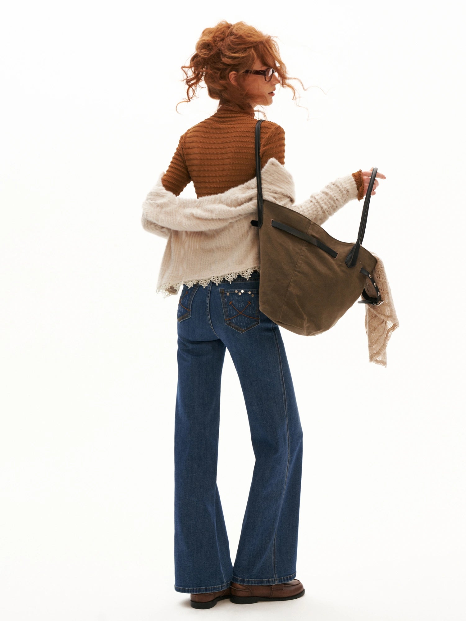 MAMC Textured Mock Neck Long Sleeve Crop Top | Canton Collective