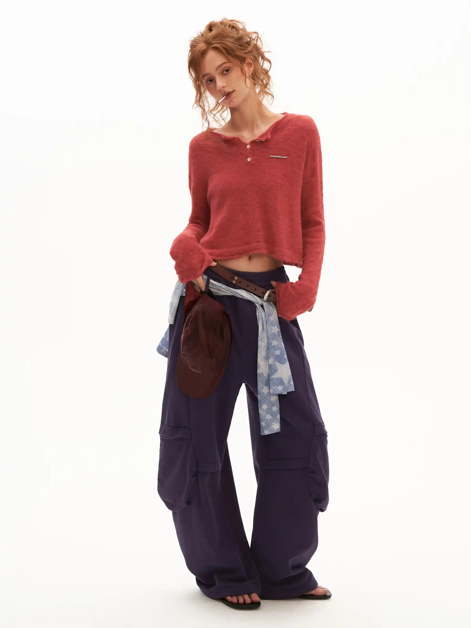 MAMC Tie Back Brushed Open Back Sweater | Canton Collective
