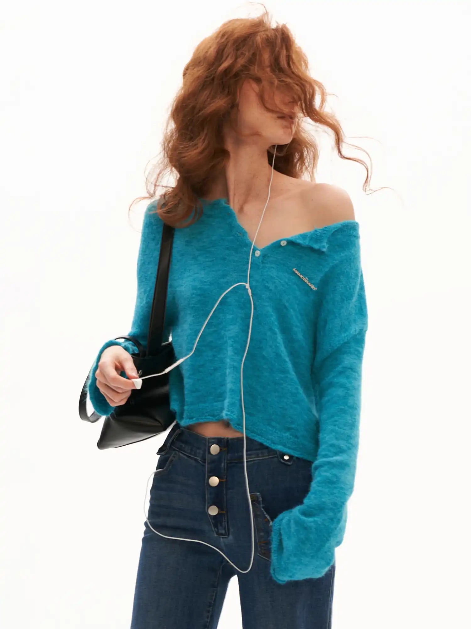 MAMC Tie Back Brushed Open Back Sweater | Canton Collective