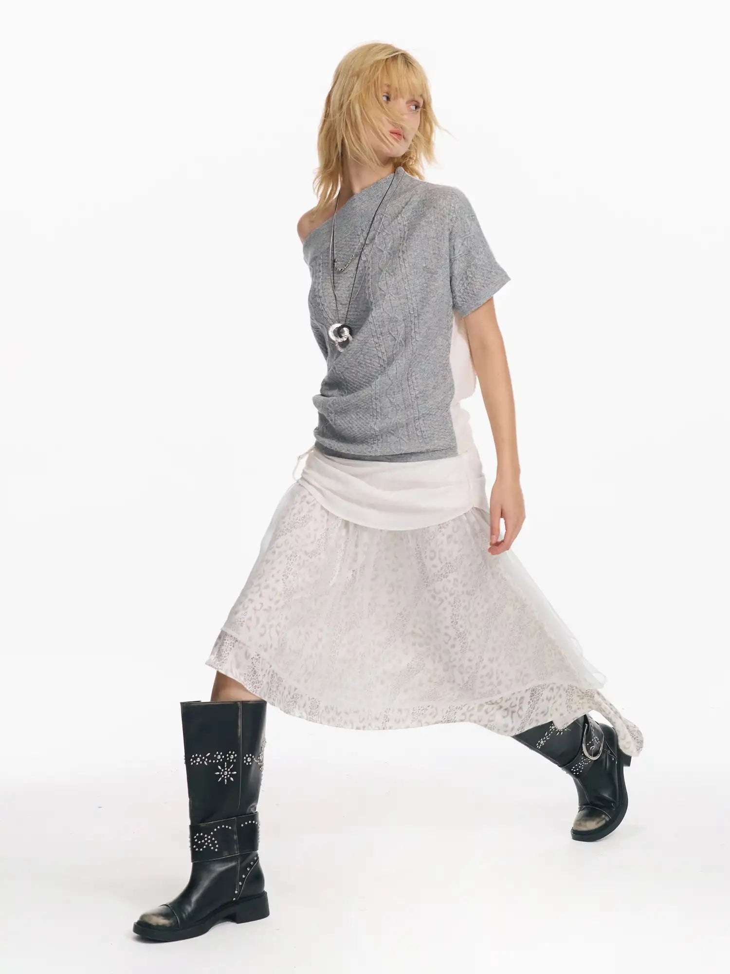 2th Desire Tiered Mesh Leopard Skirt | Canton Collective