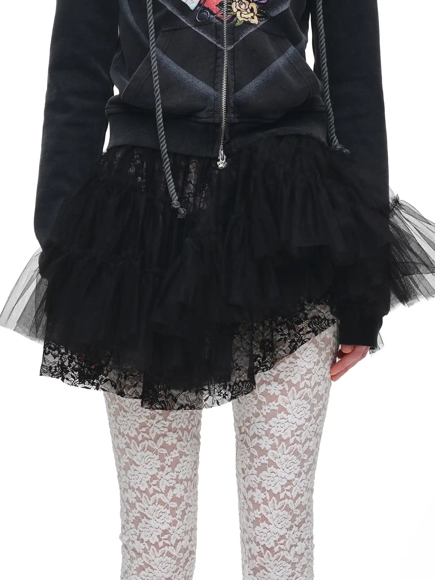 1Jinn Studio Tiered Tulle Lace Ruffle Mini Skirt | Canton Collective