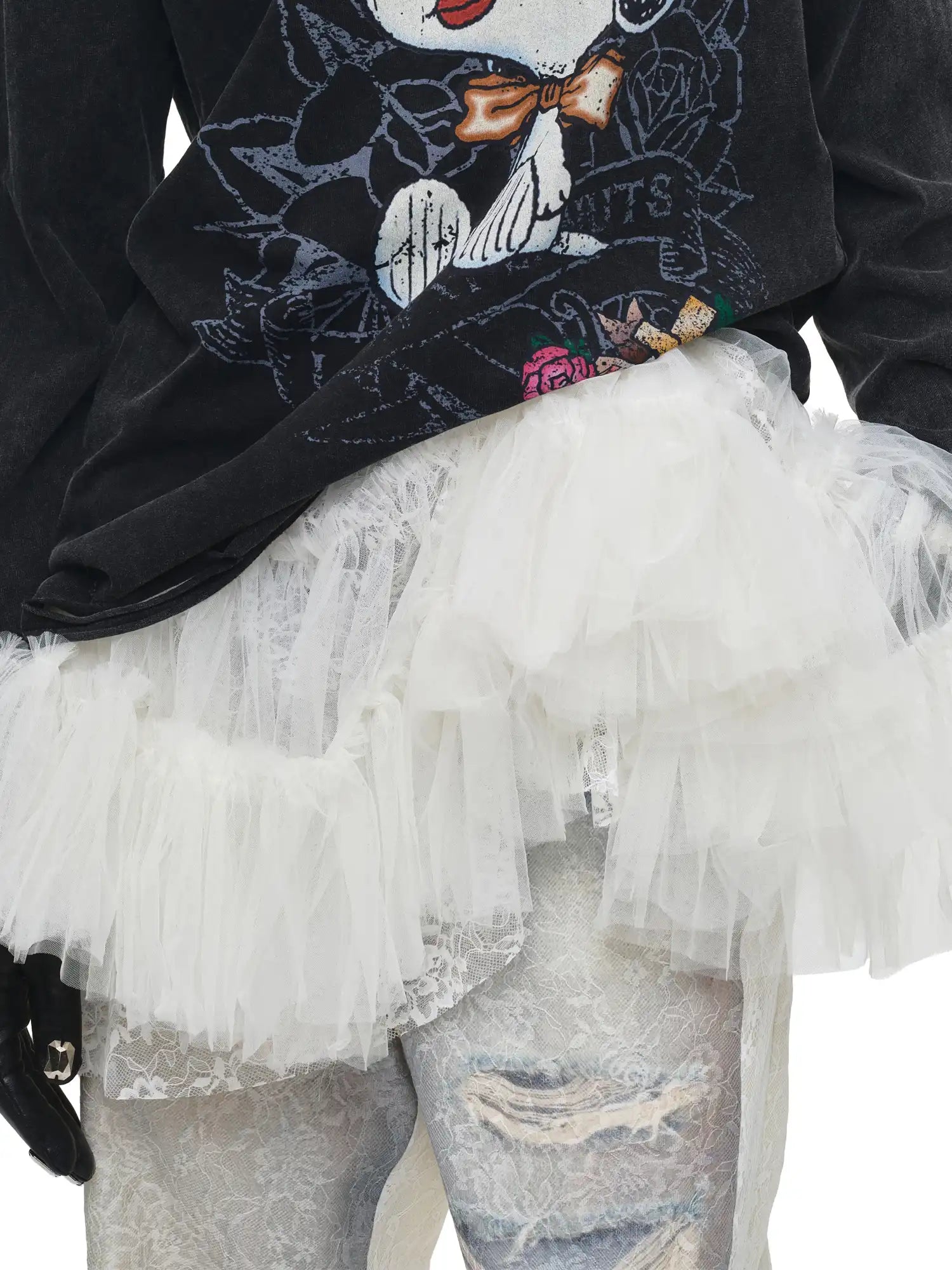 1Jinn Studio Tiered Tulle Lace Ruffle Mini Skirt | Canton Collective