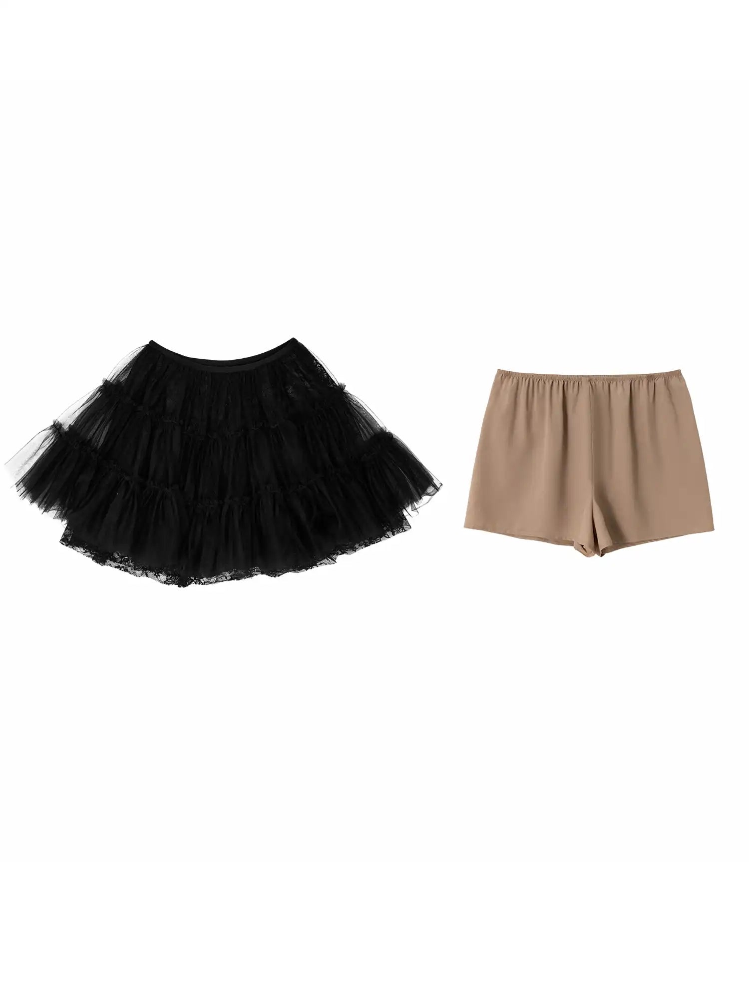 1Jinn Studio Tiered Tulle Lace Ruffle Mini Skirt | Canton Collective