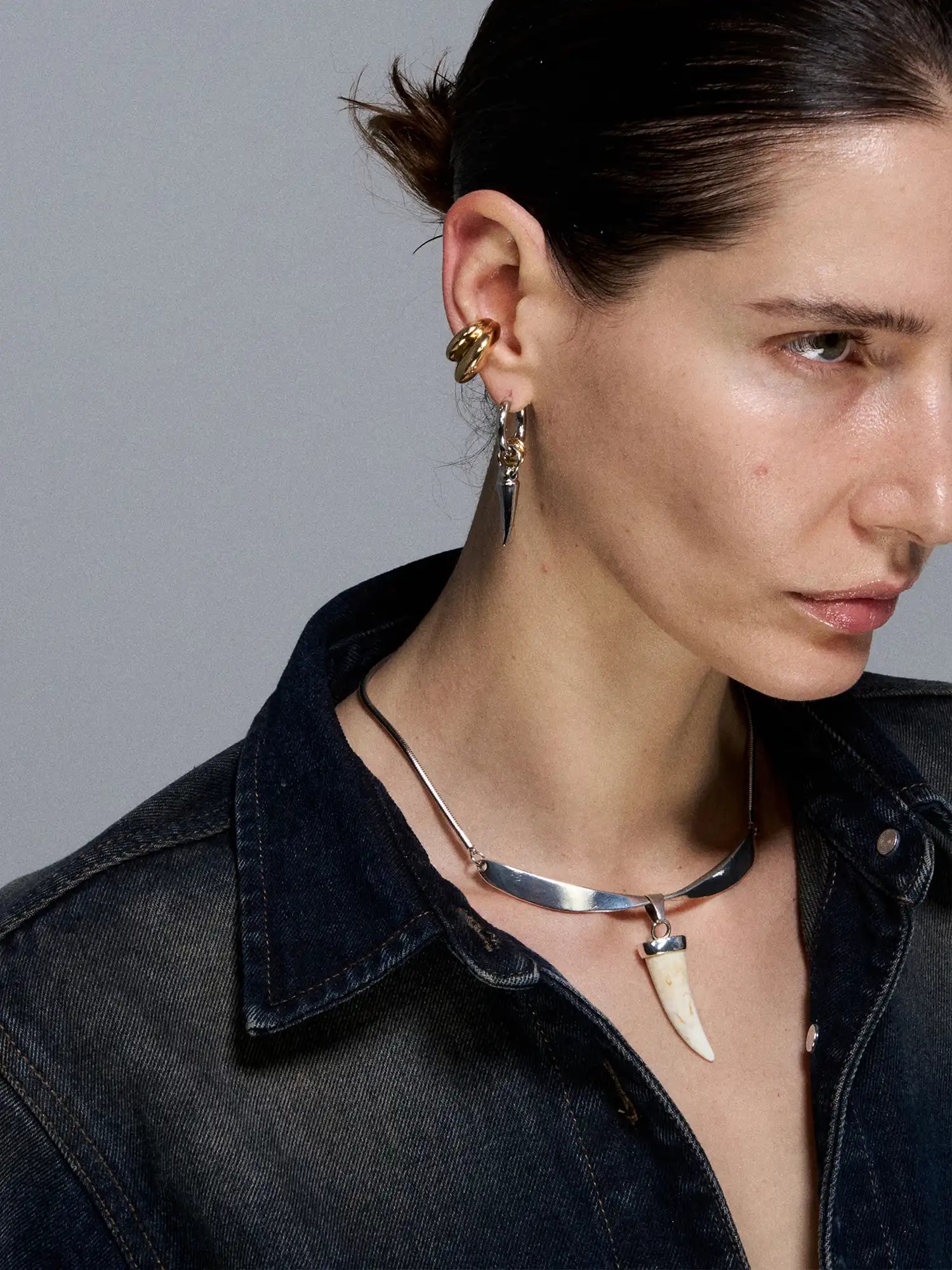 1Jinn M2M Toothbone Design Earrings | Canton Collective