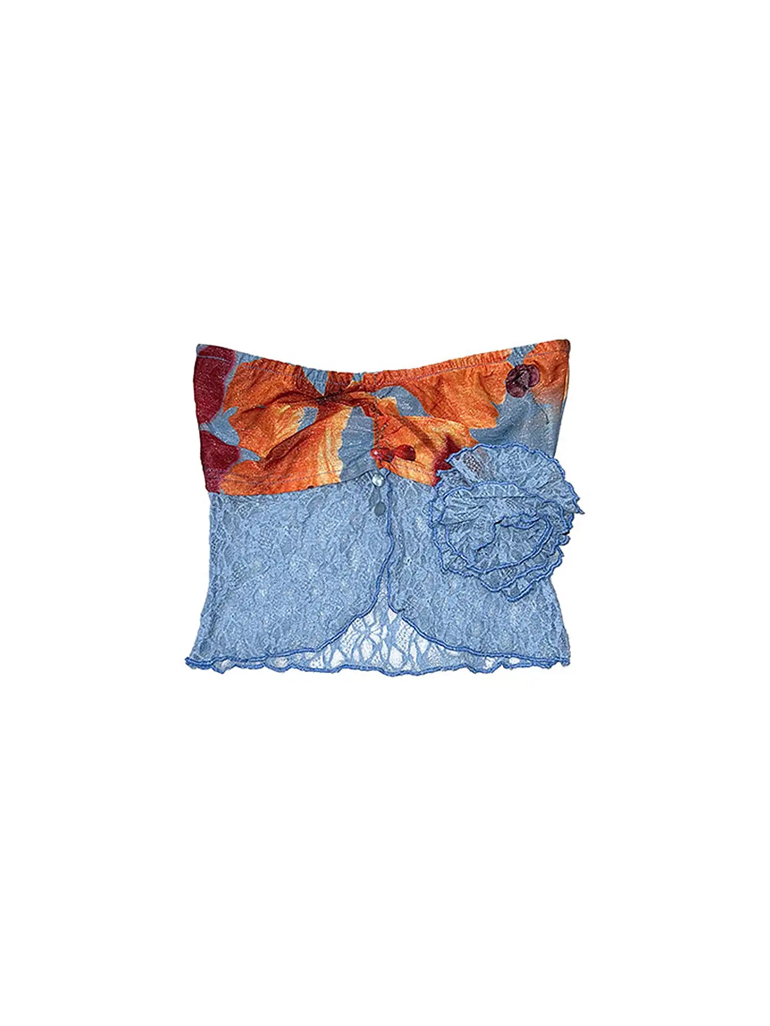 Deleteex Tropical Floral Print Babydoll Tube Top | Canton Collective