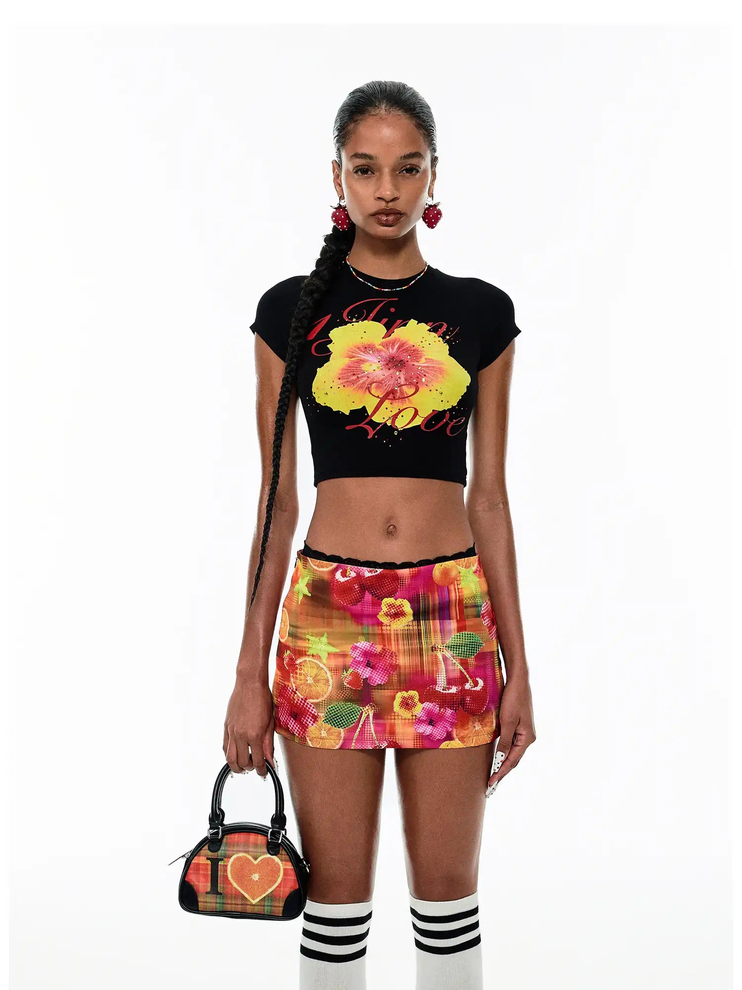 1Jinn Studio Tropical Fruit Print Bodycon Skirt | Canton Collective
