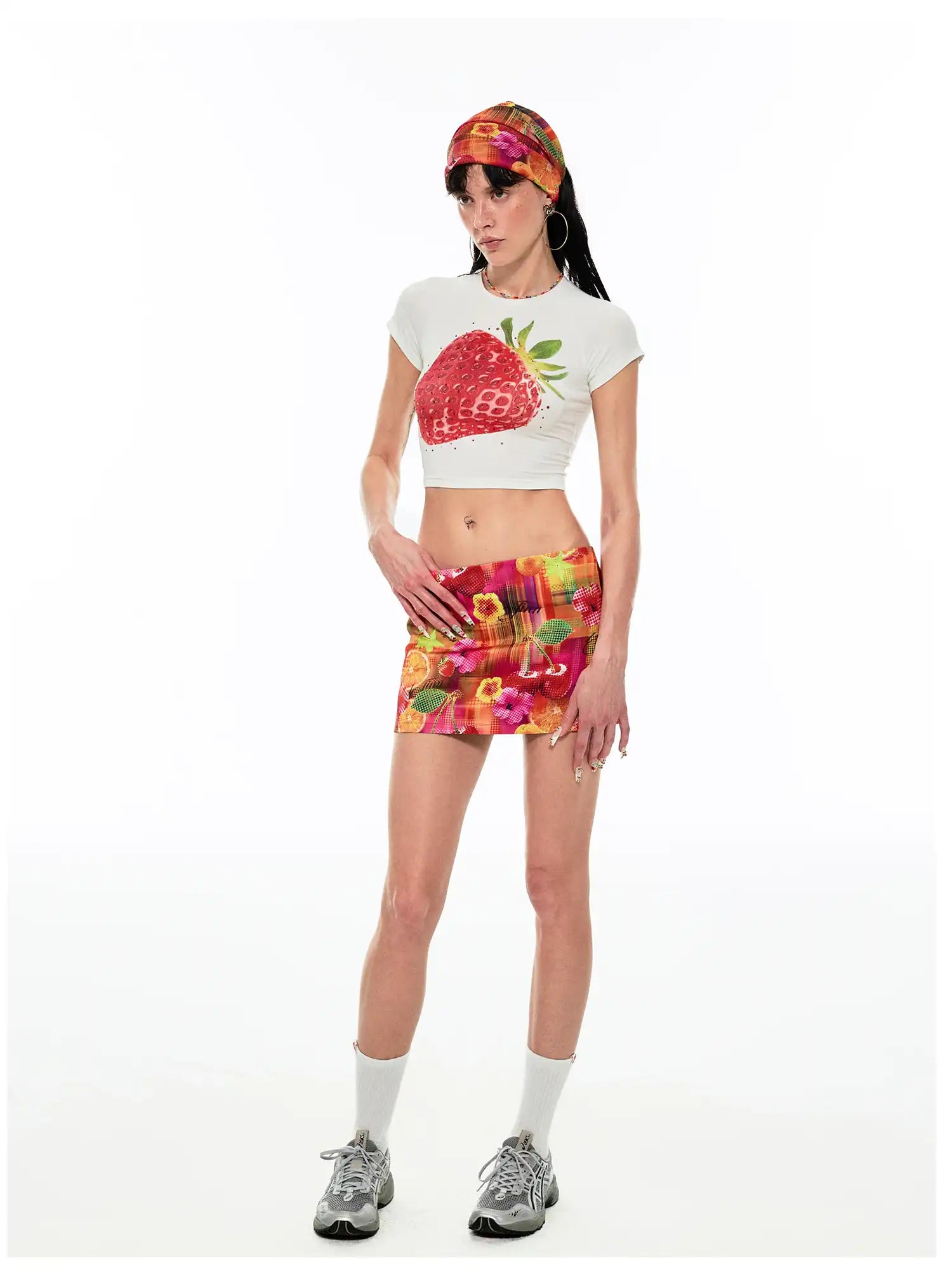 1Jinn Studio Tropical Fruit Print Bodycon Skirt | Canton Collective