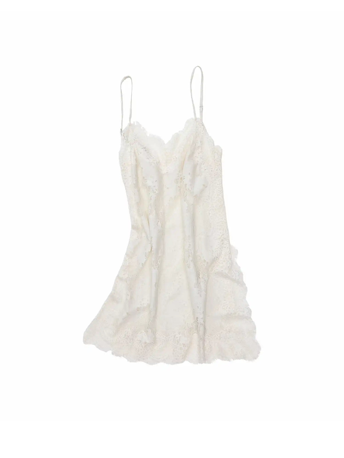 1Jinn Studio V Neck Sheer Lace Slip Mini Dress | Canton Collective