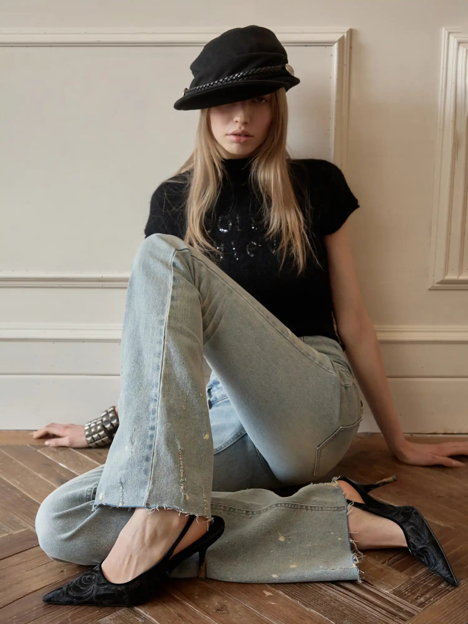 1Jinn Studio Valentine Sequin Short Sleeve Sweater Top | Canton Collective