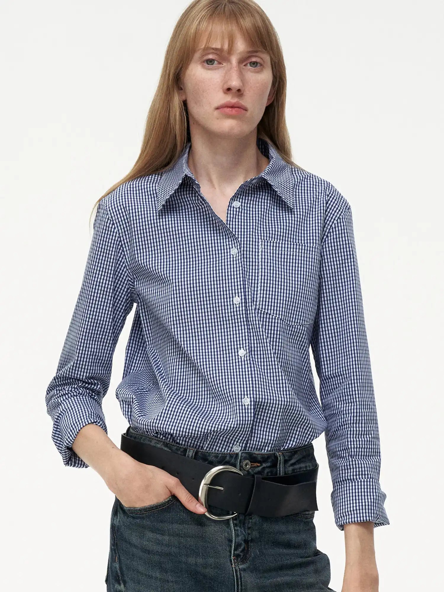 FIRST FLOOR Versatile Cotton Blend Gingham Shirt | Canton Collective