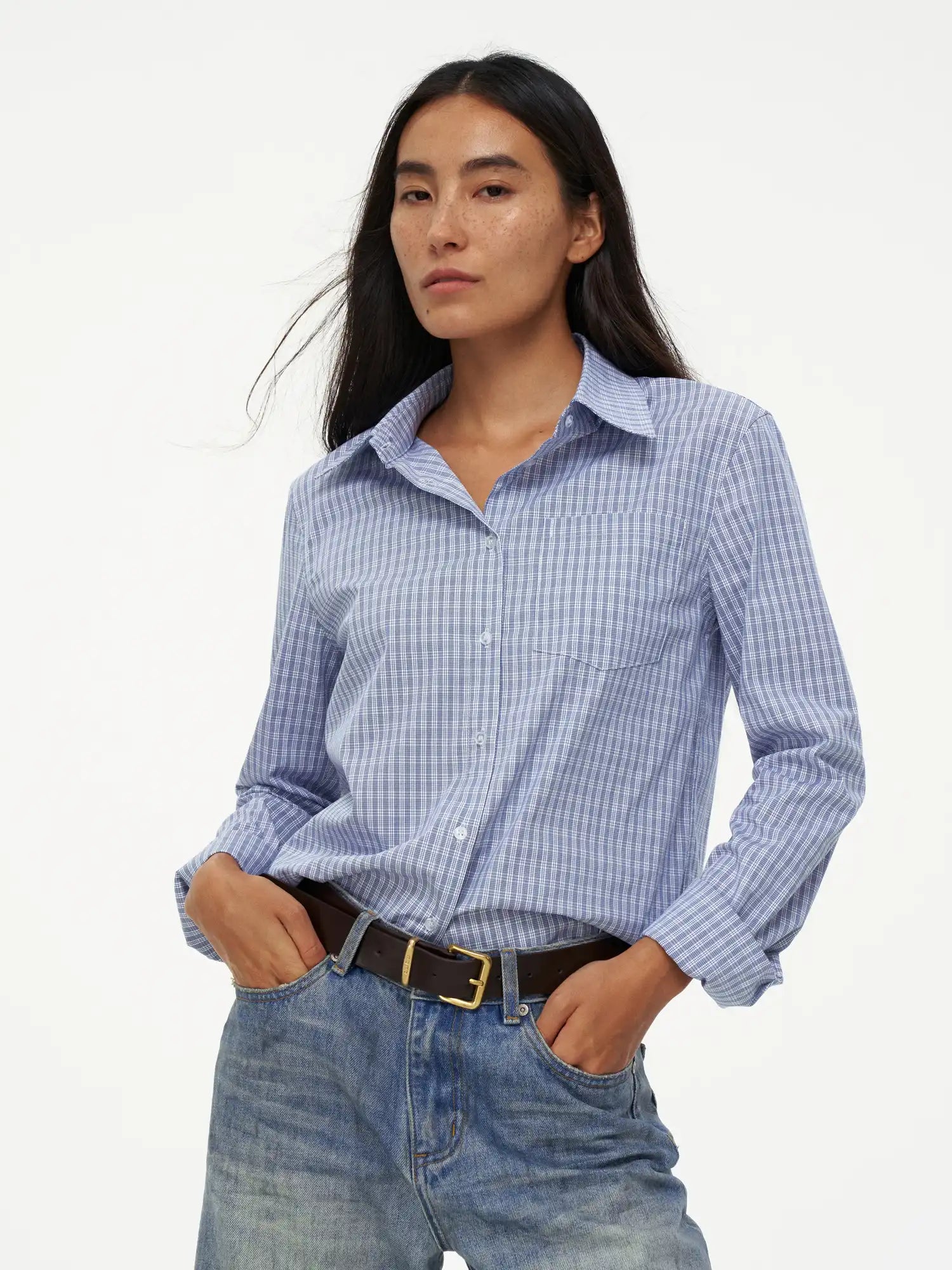 FIRST FLOOR Versatile Cotton Blend Gingham Shirt | Canton Collective