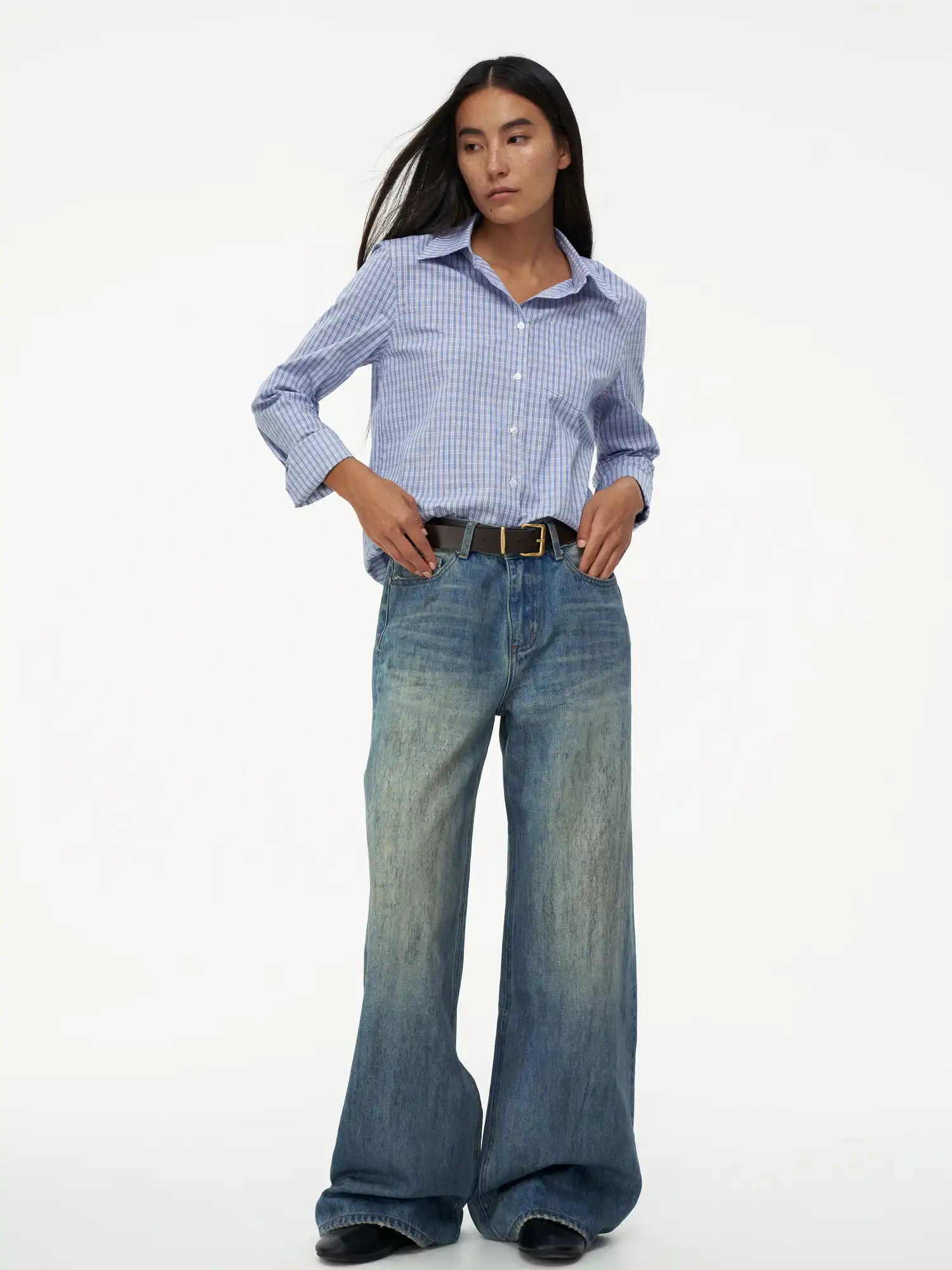 FIRST FLOOR Versatile Cotton Blend Gingham Shirt | Canton Collective