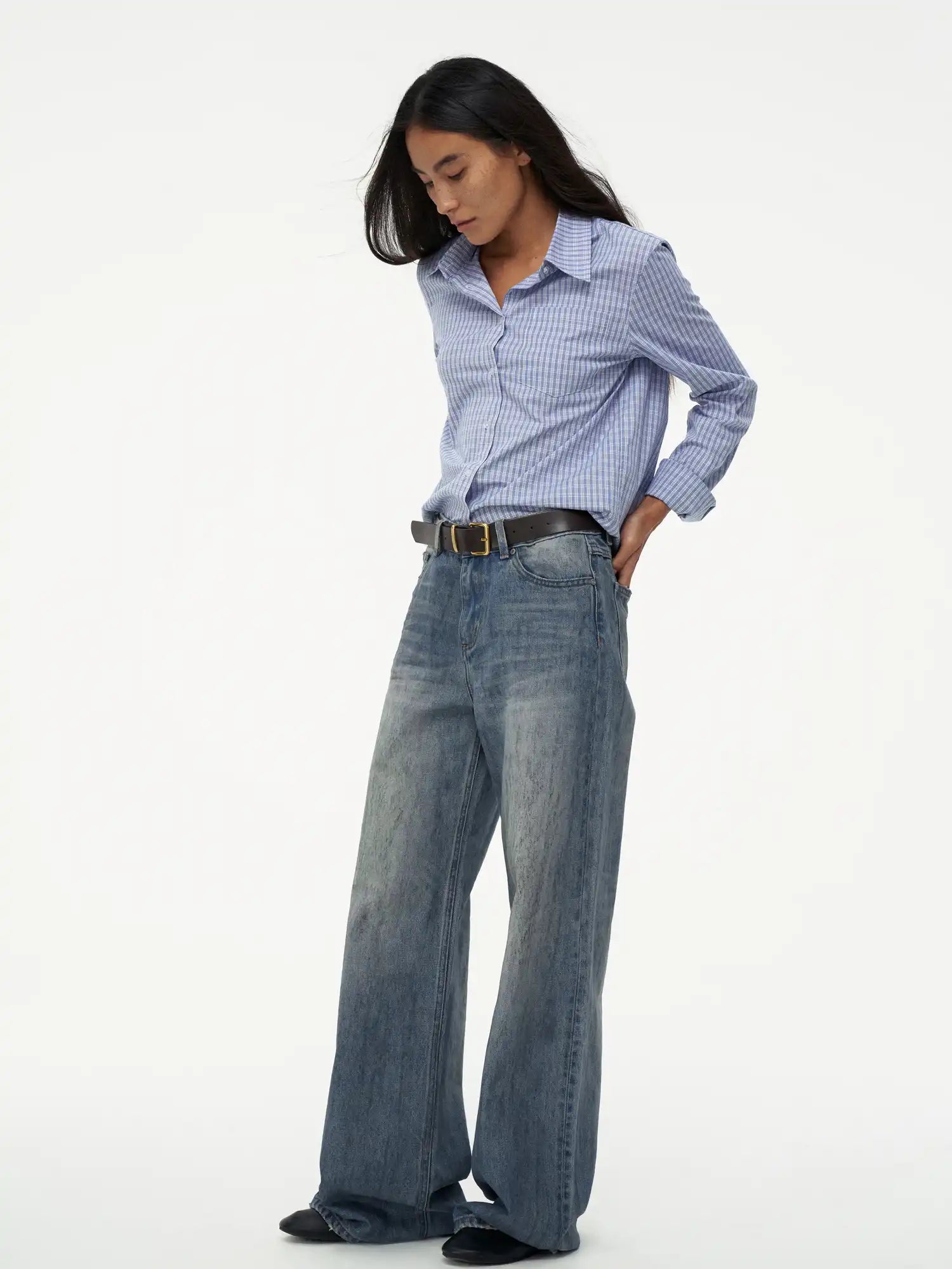 FIRST FLOOR Versatile Cotton Blend Gingham Shirt | Canton Collective