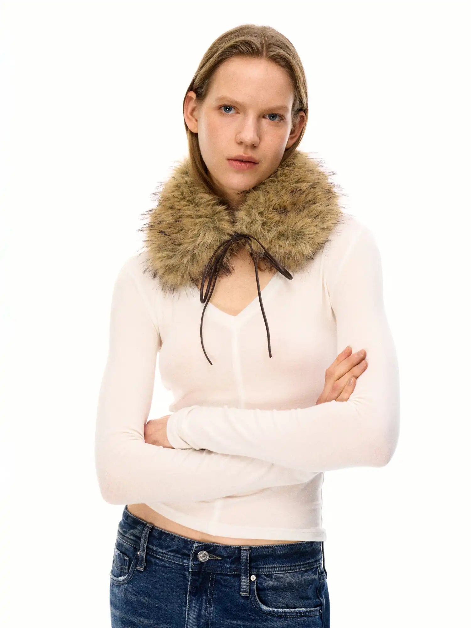 FirstFloor Versatile Tie-Up Fur Collar Scarf | Canton Collective