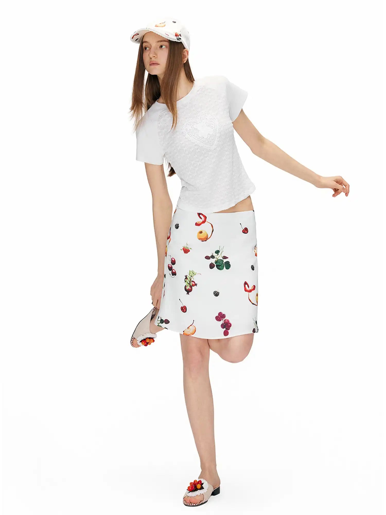 Outtheblue Vintage Fruit Print A-Line Mini Skirt | Canton Collective