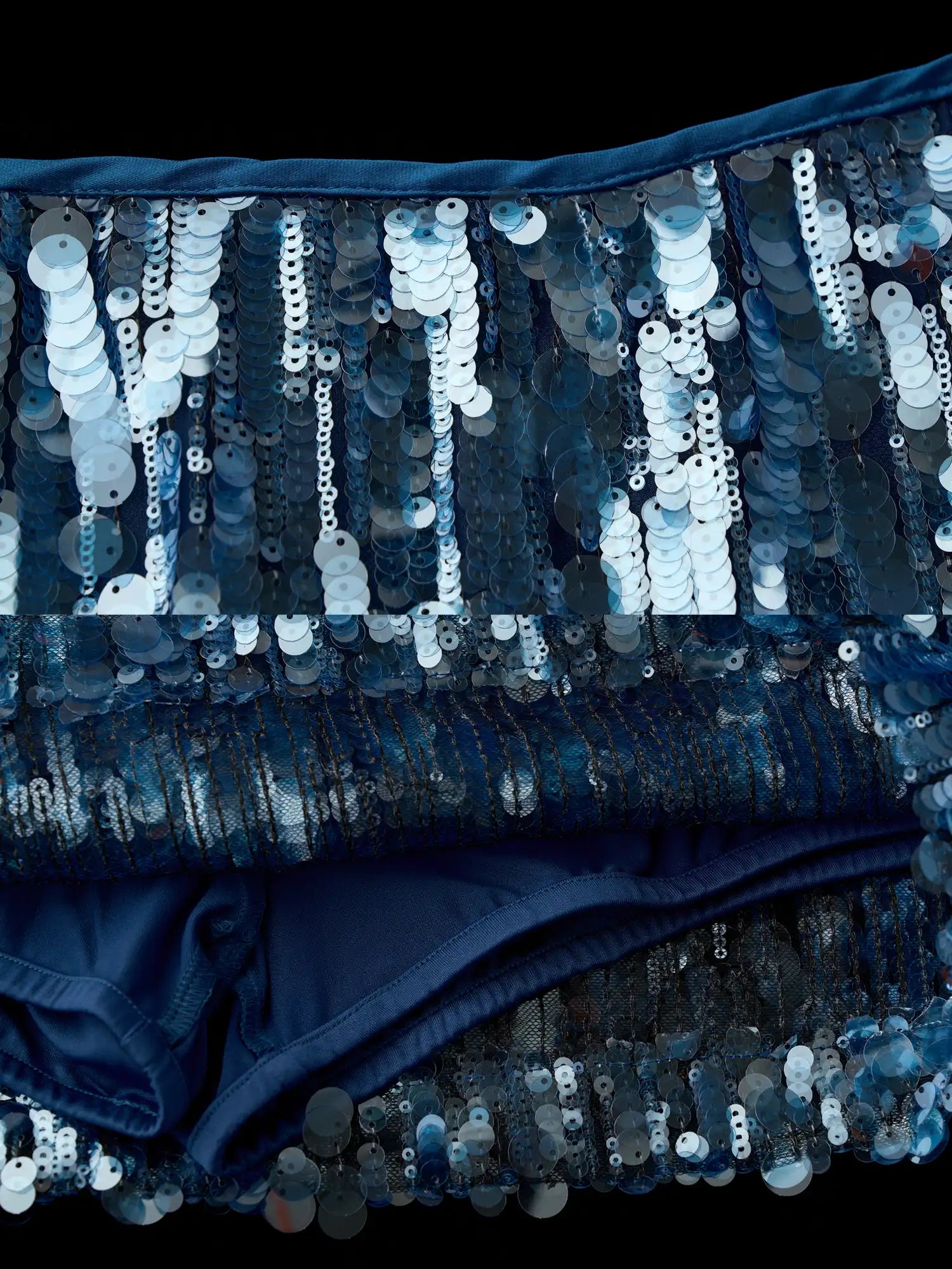 MAMC Vintage Blue Sparkle Sequin Mini Skirt | Canton Collective