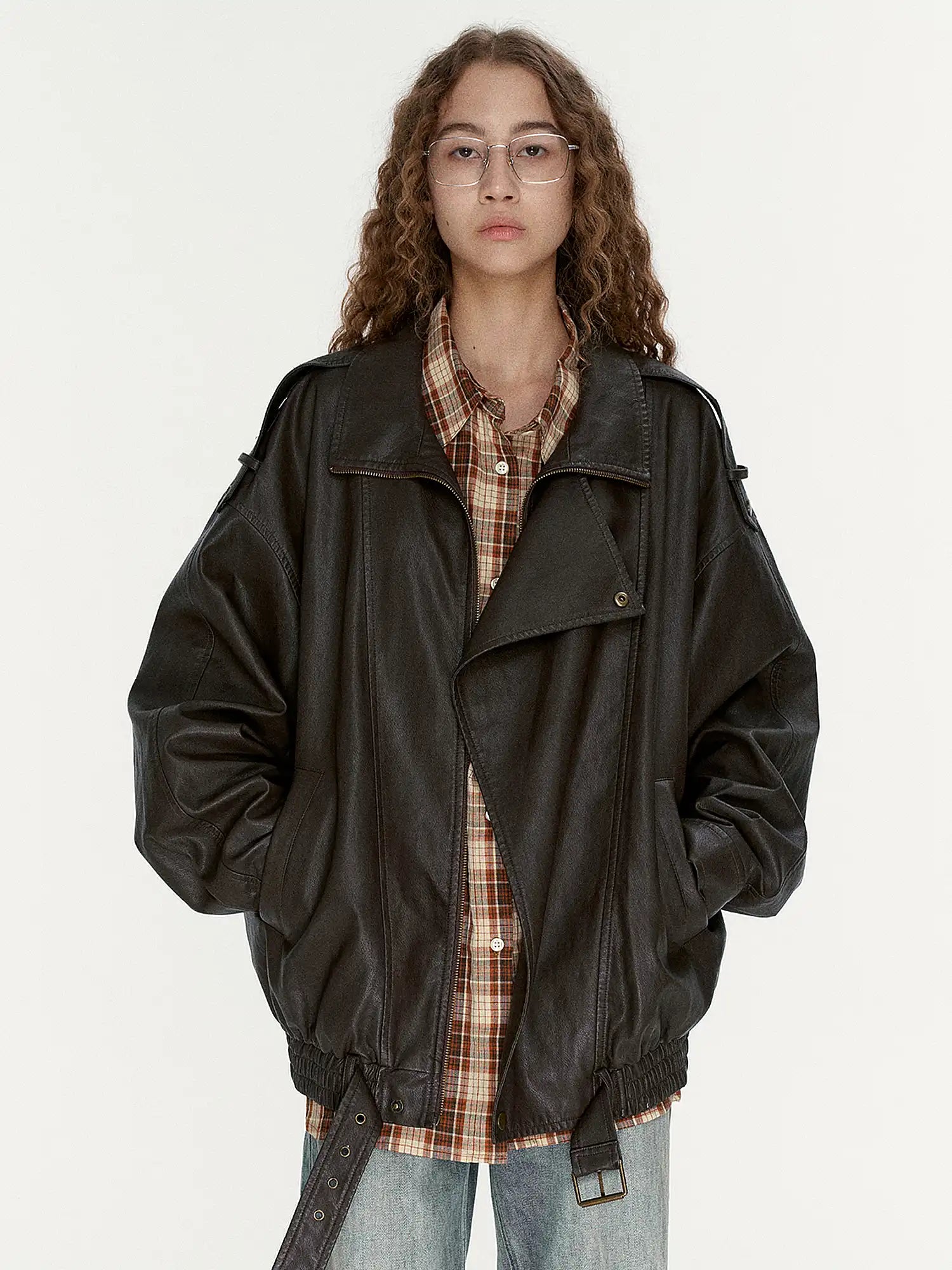 FIRST FLOOR Vintage Brown Leather Biker Jacket | Canton Collective