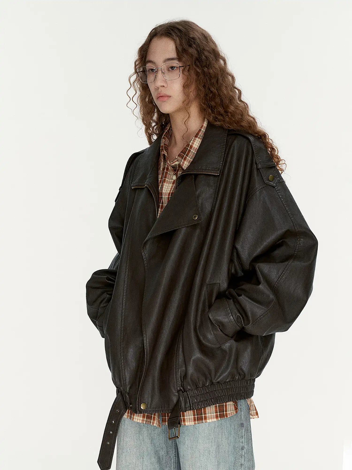 FIRST FLOOR Vintage Brown Leather Biker Jacket | Canton Collective