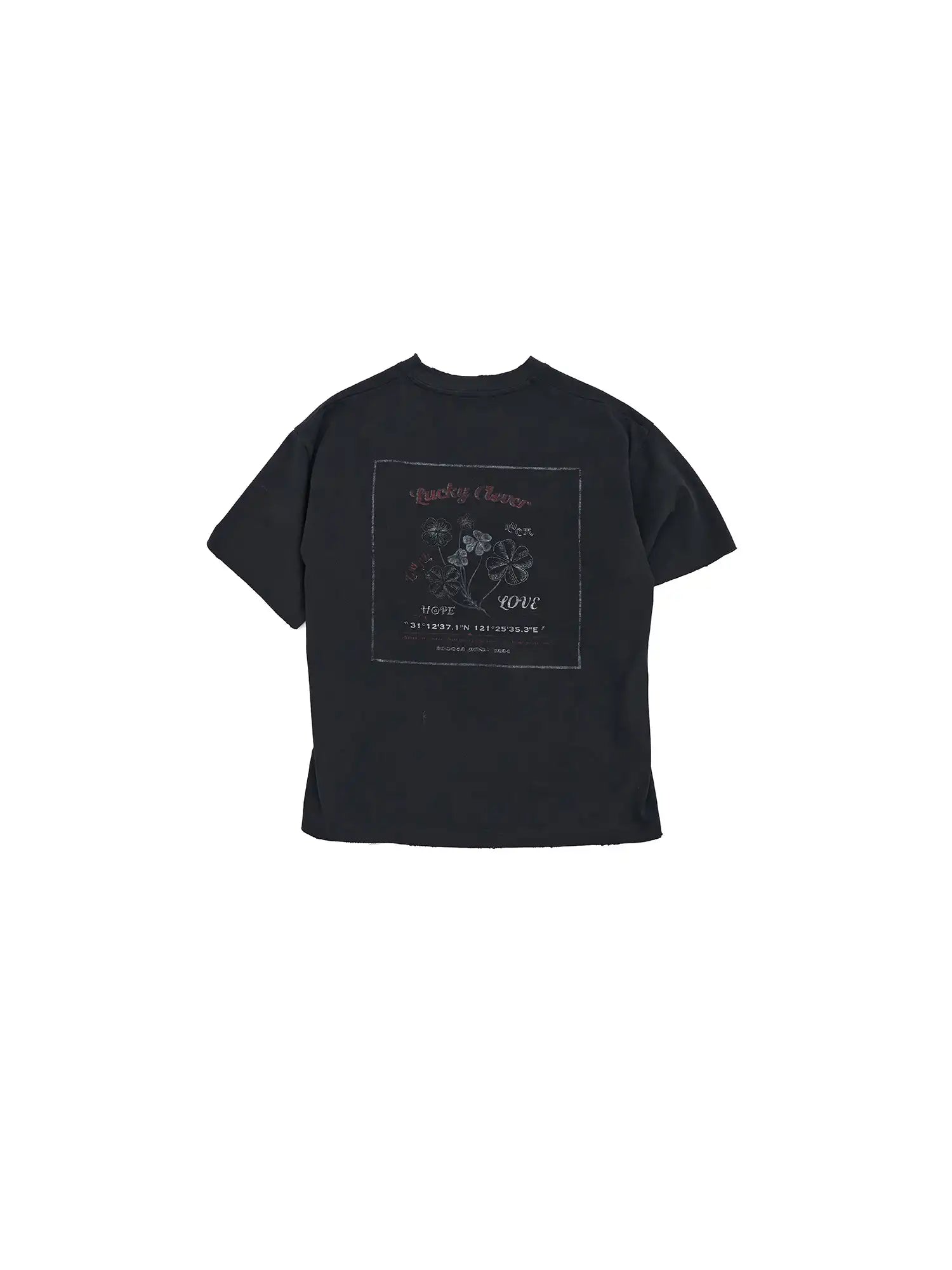 CantonCollective Design Vintage Clover Print Cotton Oversized Tee | Canton Collective