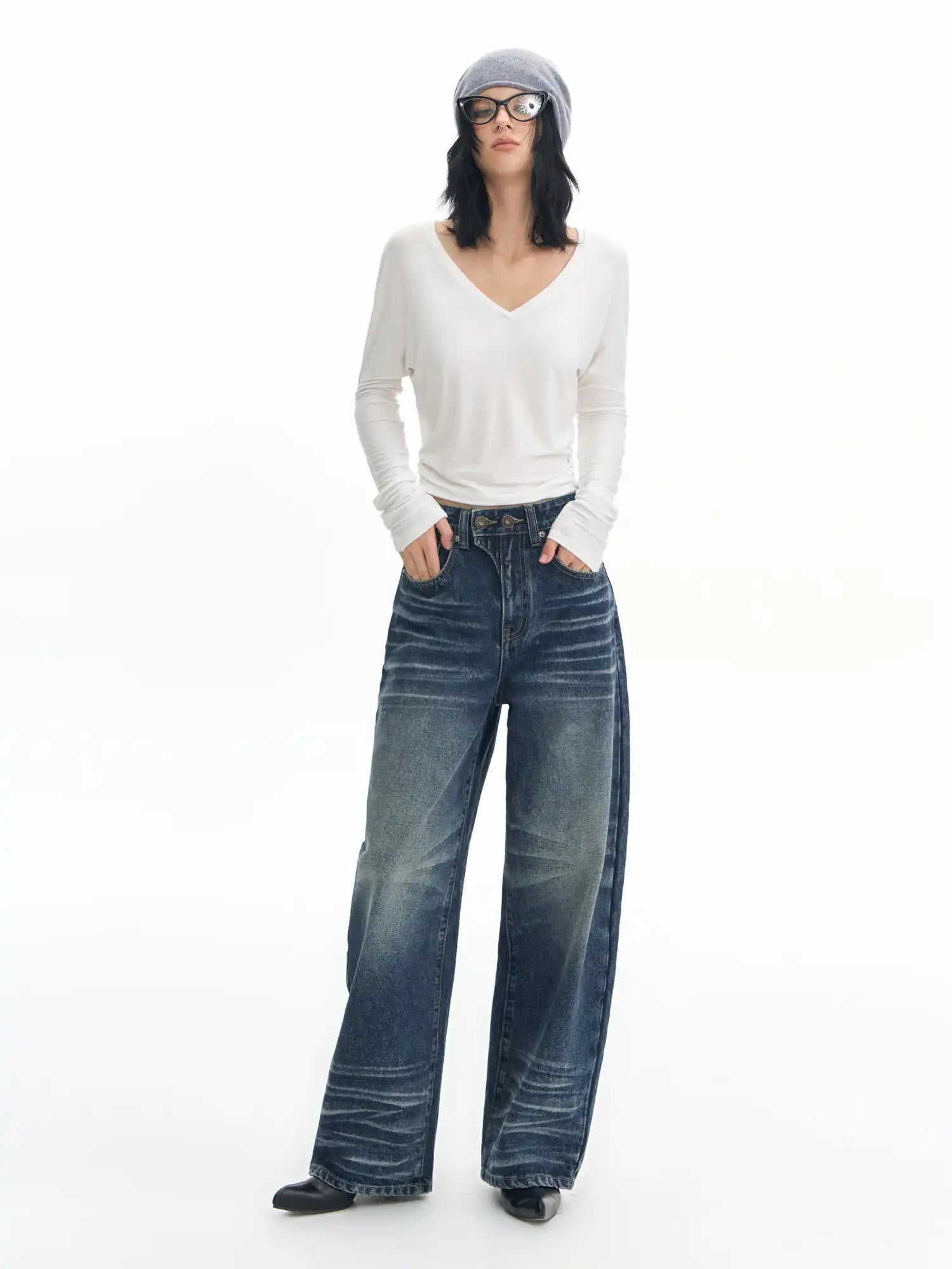 Deleteex Vintage Double-Button Fly Curved Jeans | Canton Collective