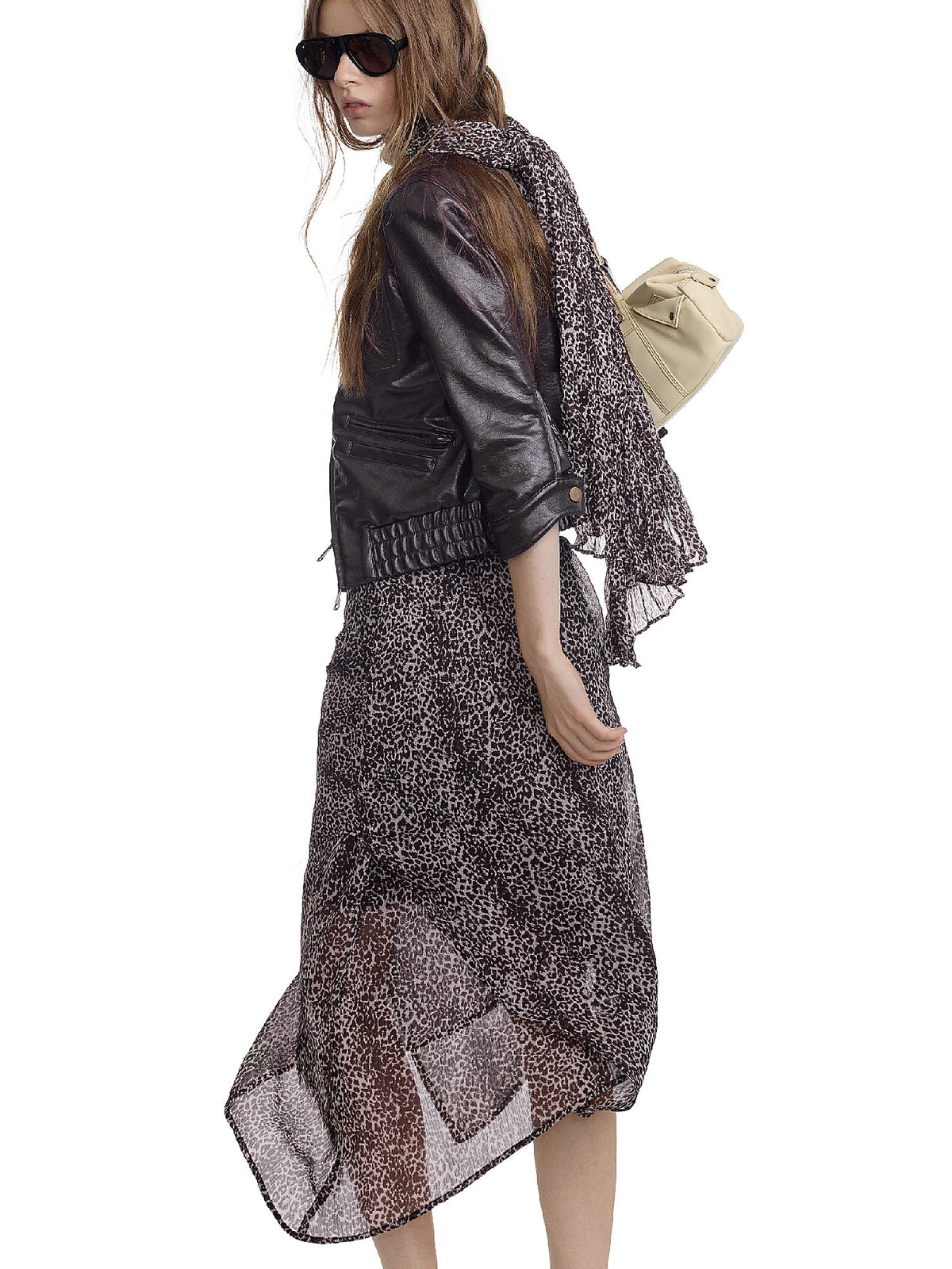 2HK TWO HOUR KEYYY Vintage Leopard Print Asymmetric Midi Skirt | Canton Collective
