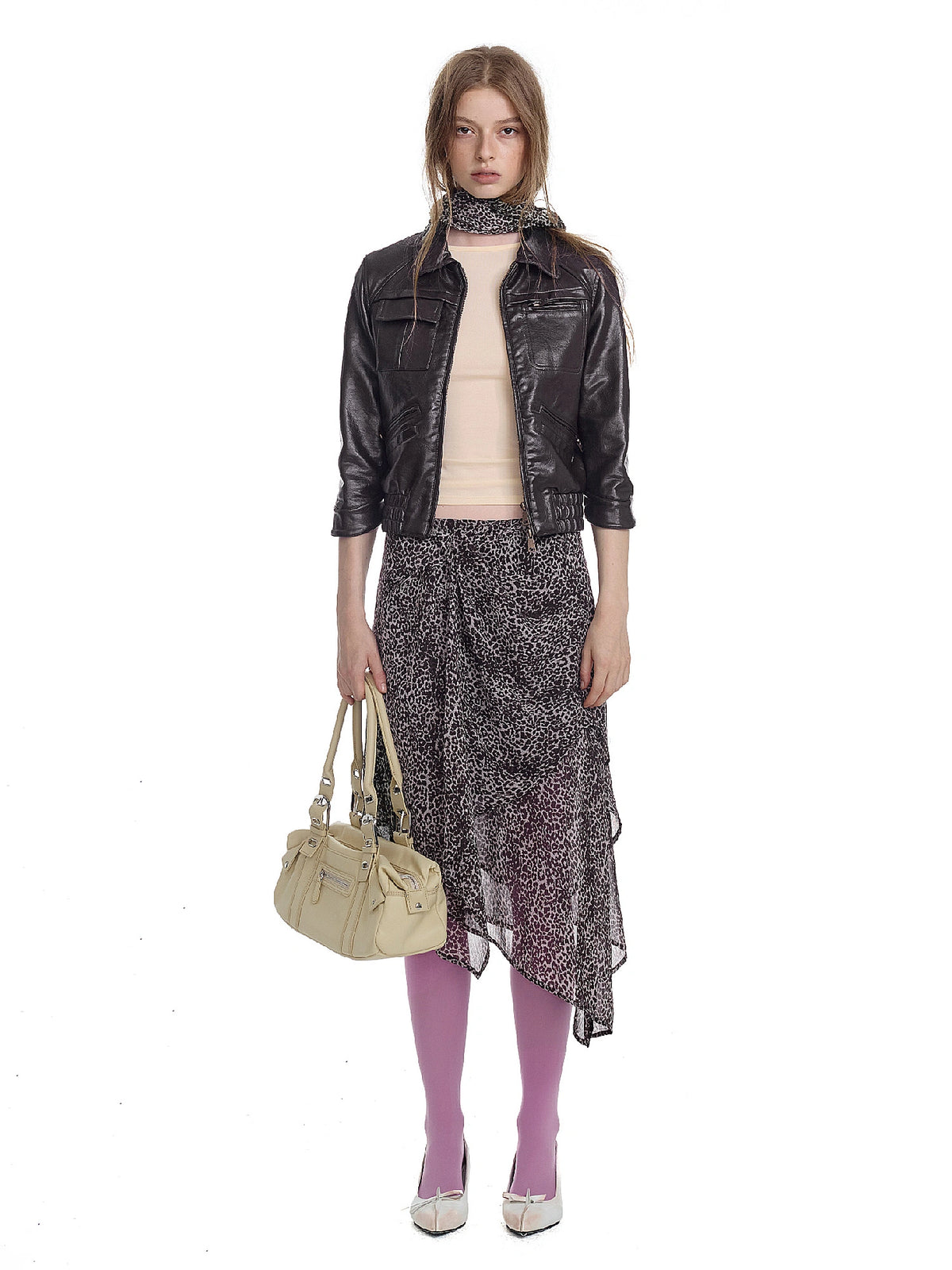 2HK TWO HOUR KEYYY Vintage Leopard Print Asymmetric Midi Skirt | Canton Collective