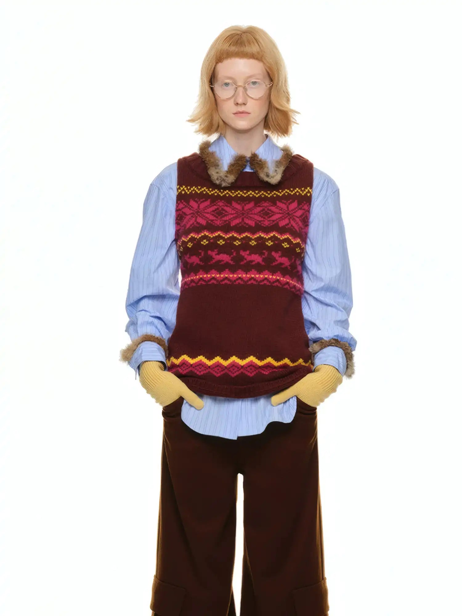 1Jinn Studio Vintage Nordic Fair Isle Knit Sweater Vest | Canton Collective