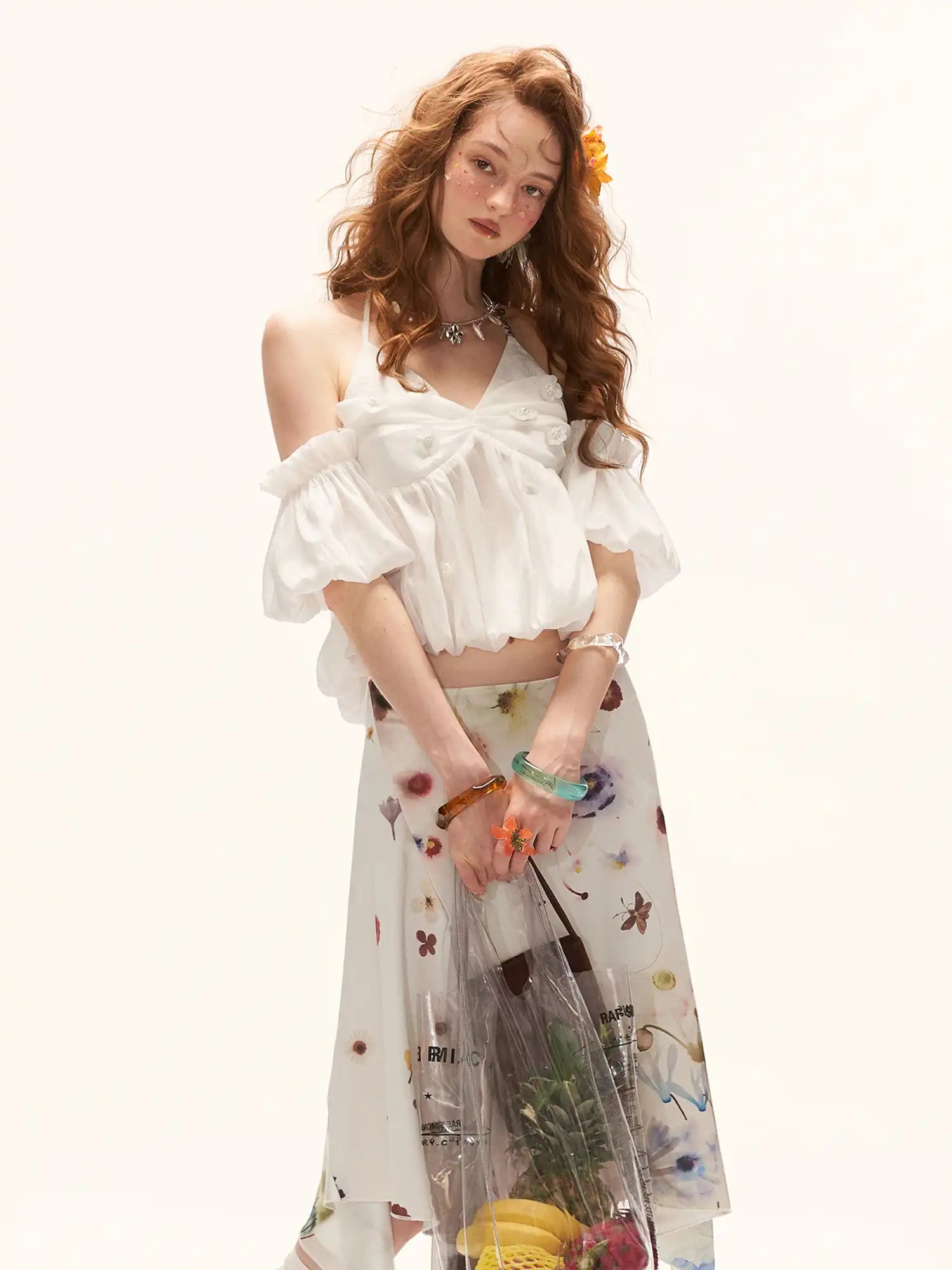 MAMC Vintage Pearl Button Crinkled Halter Top | Canton Collective