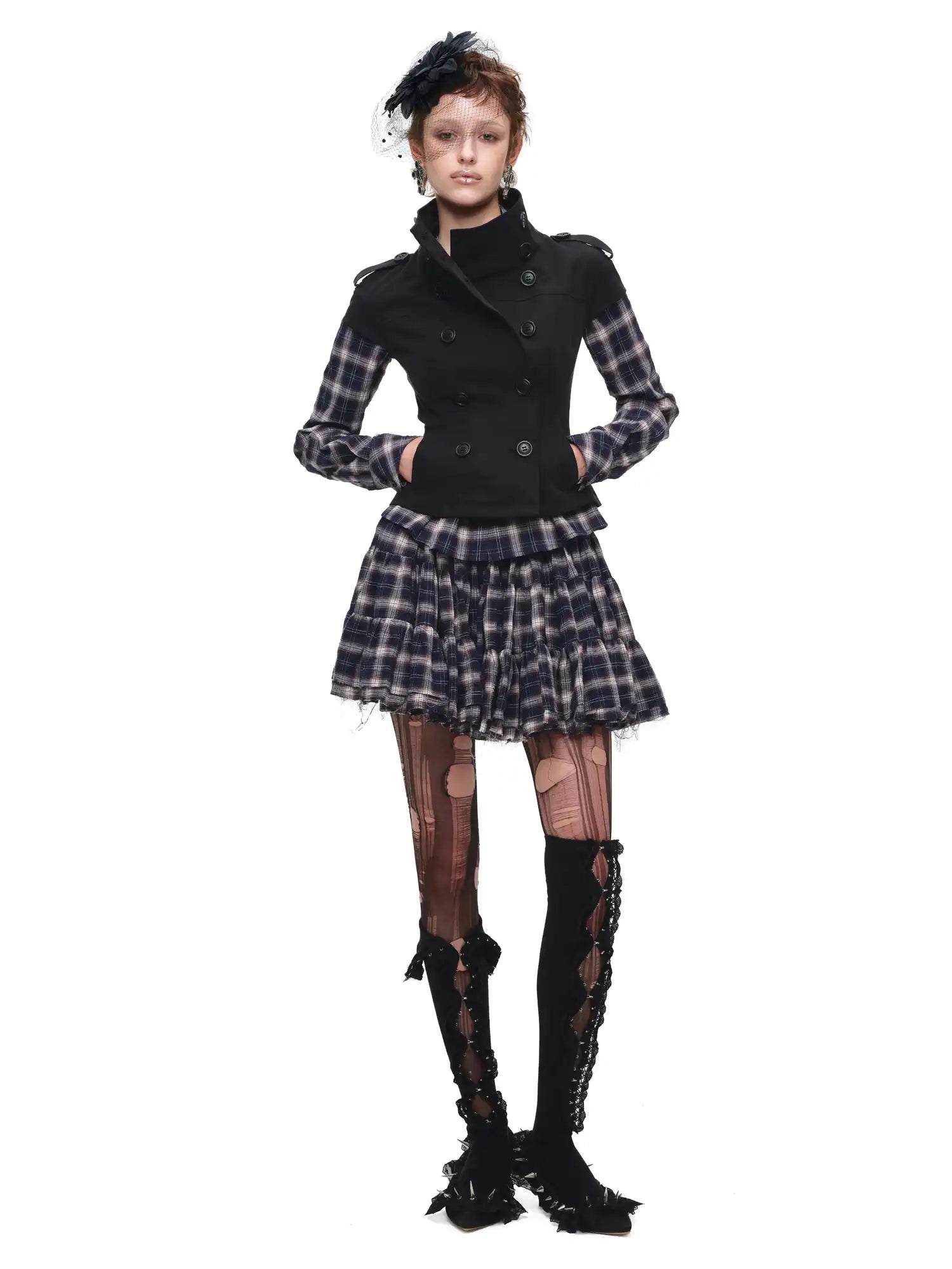 1Jinn Studio Vintage Plaid Tiered Ruffle Mini Skirt | Canton Collective