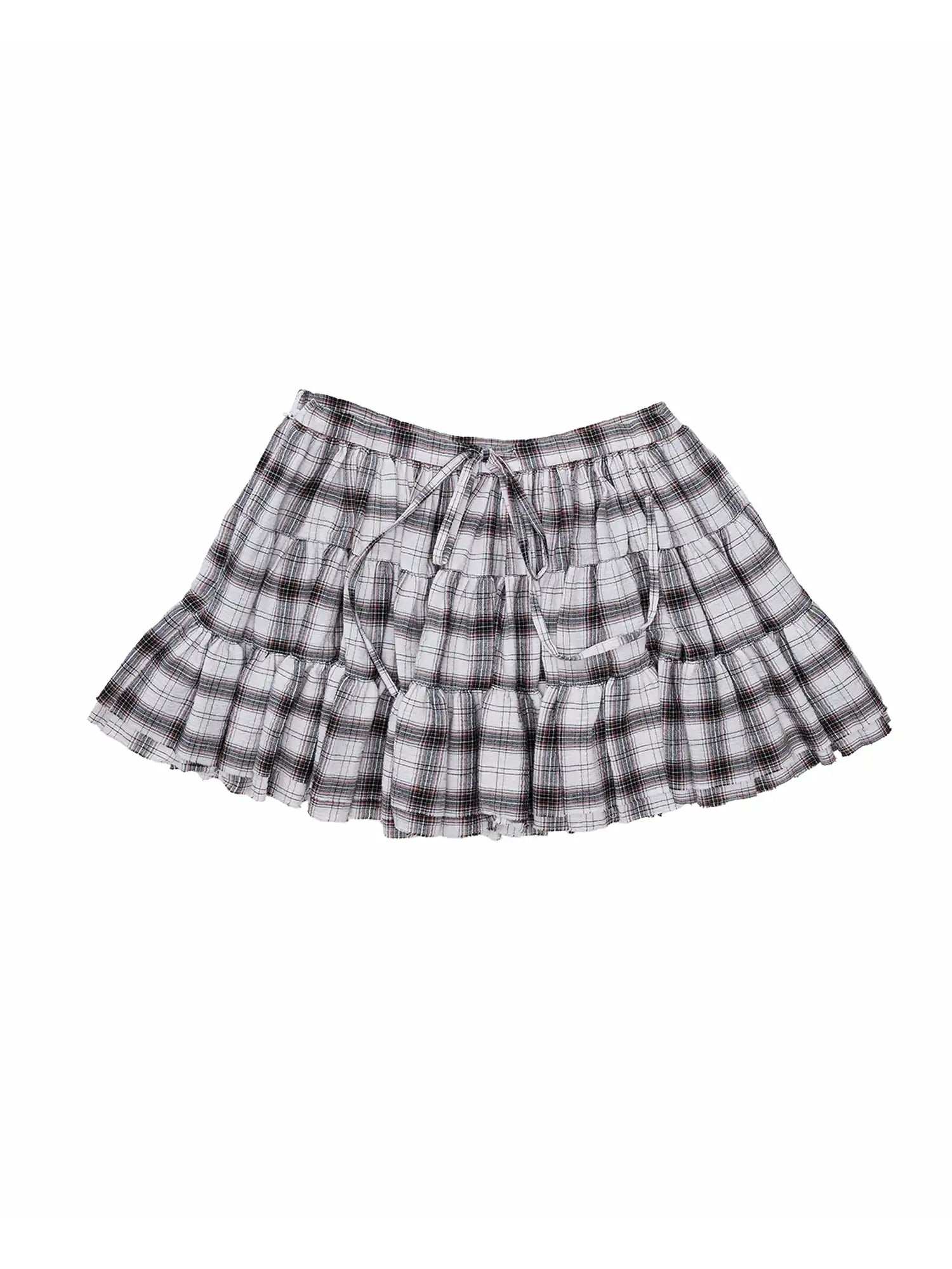 1Jinn Studio Vintage Plaid Tiered Ruffle Mini Skirt | Canton Collective