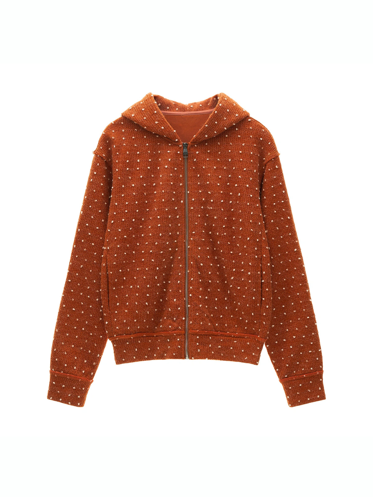 MAMC Vintage Polka Dot Textured Zip Up Hoodie | Canton Collective