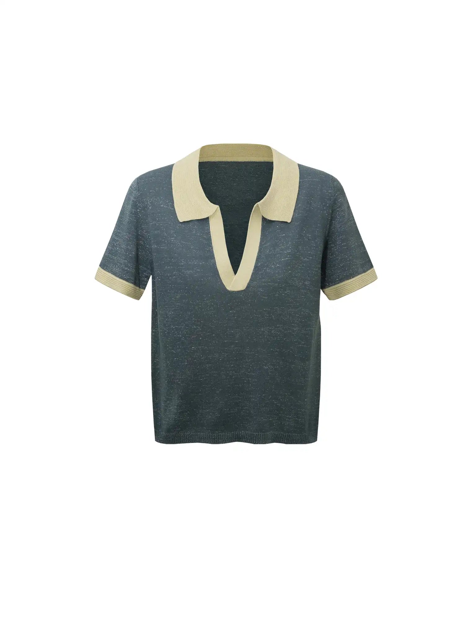 CantonCollective Design Vintage Preppy Women's Fitted Short Sleeve Knit Polo Shirt | Canton Collective