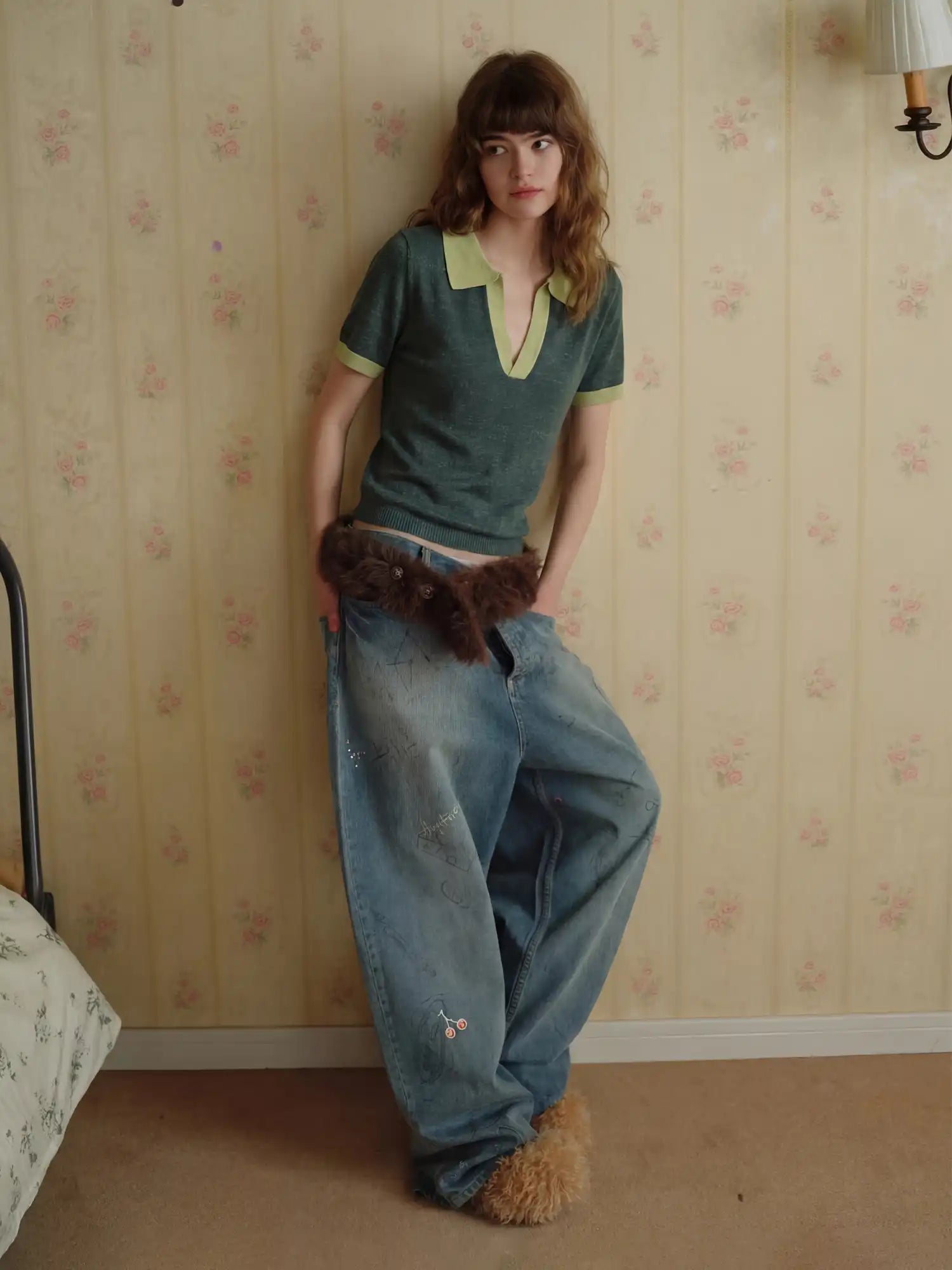 CantonCollective Design Vintage Preppy Women's Fitted Short Sleeve Knit Polo Shirt | Canton Collective