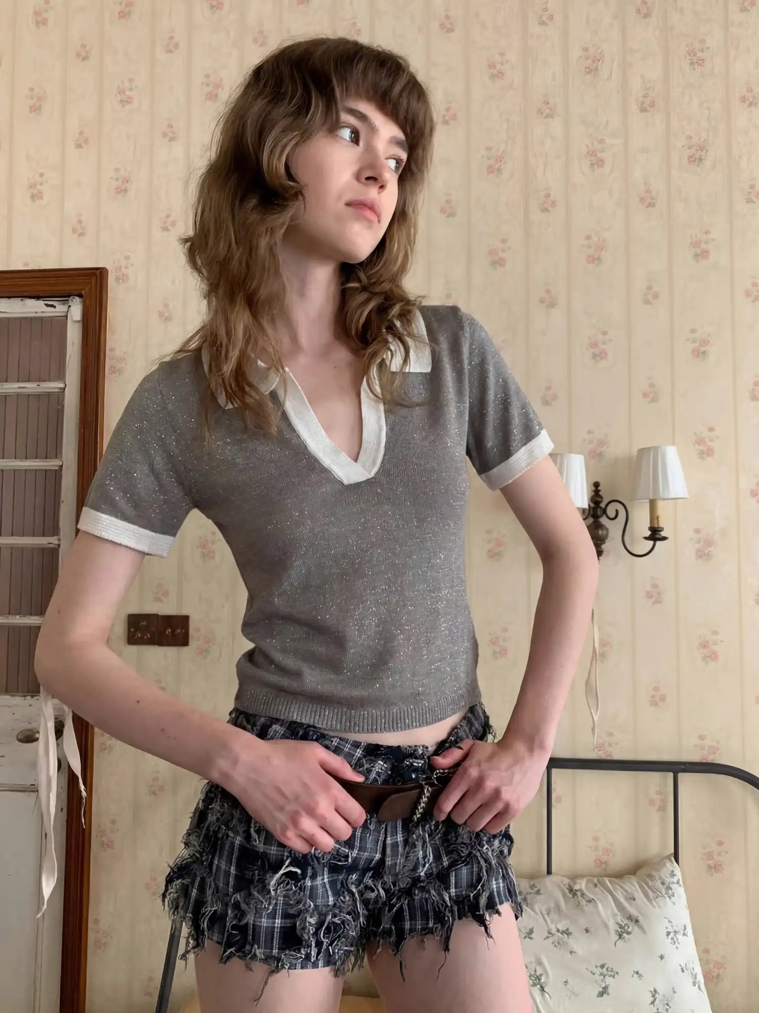 CantonCollective Design Vintage Preppy Women's Fitted Short Sleeve Knit Polo Shirt | Canton Collective