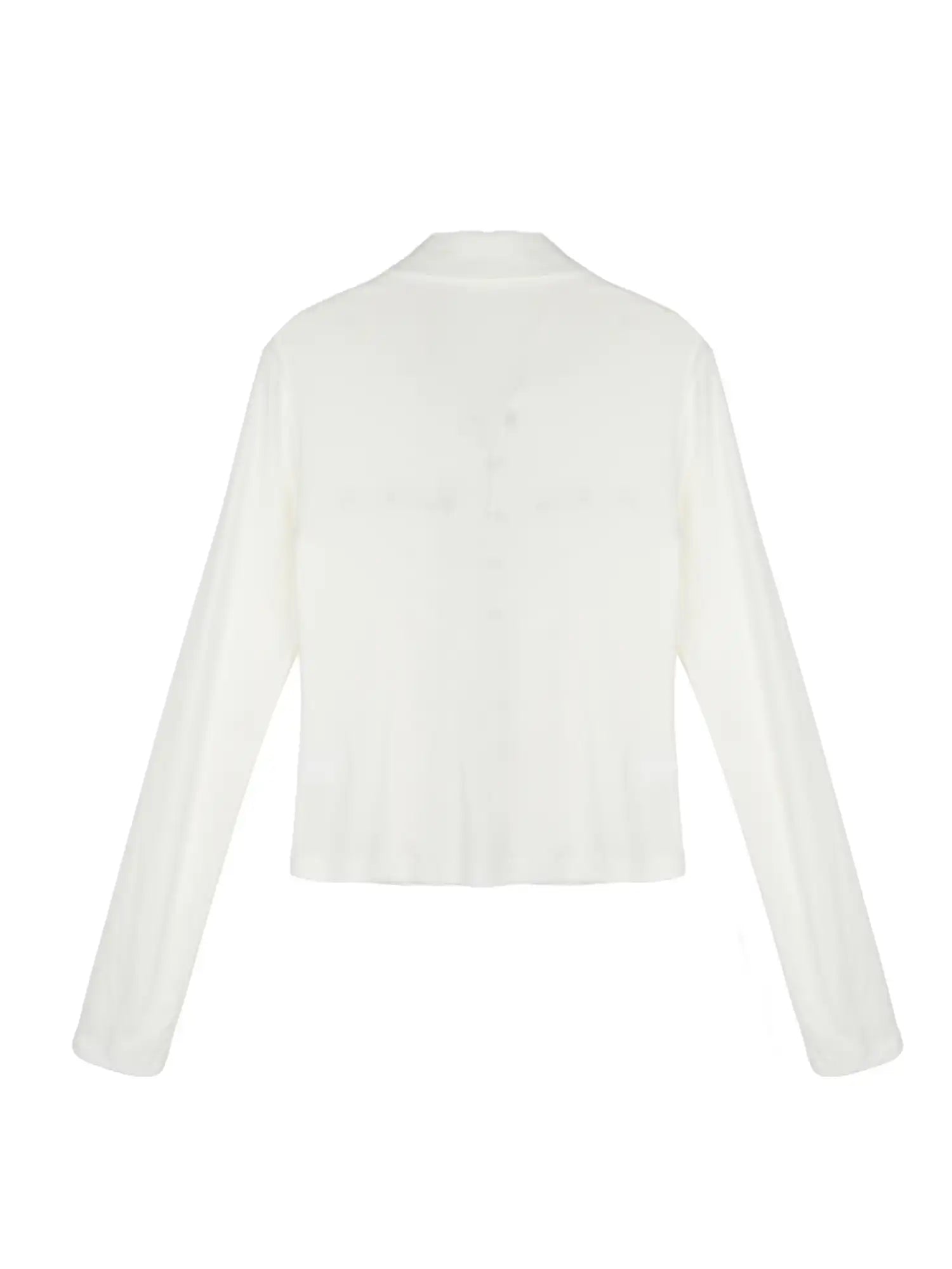 CantonCollective Design Vintage Ruched Stand Collar Blouse Silver Stud Button-Down Fitted Top | Canton Collective