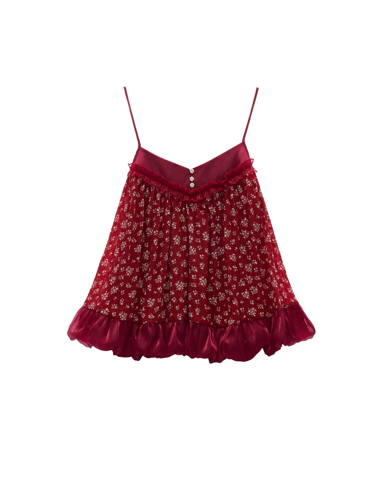 MAMC Vintage Satin Red Bubble Hem Baby Doll Tee | Canton Collective