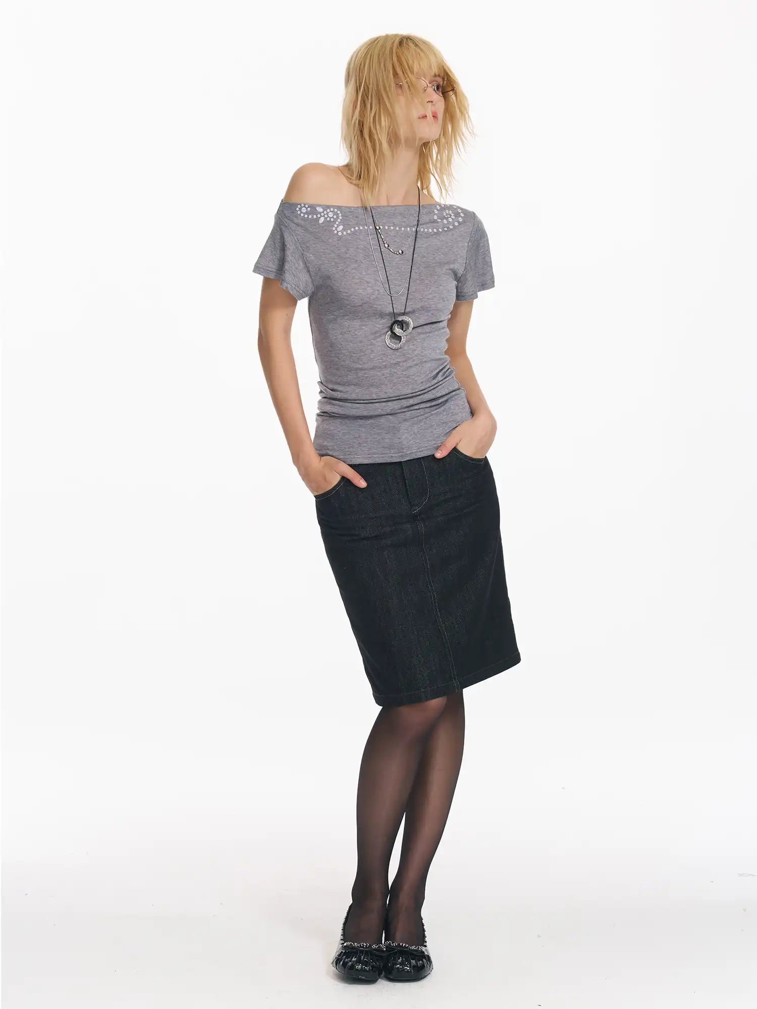 2th Desire Vintage Studded Patterns Flutter Top | Canton Collective