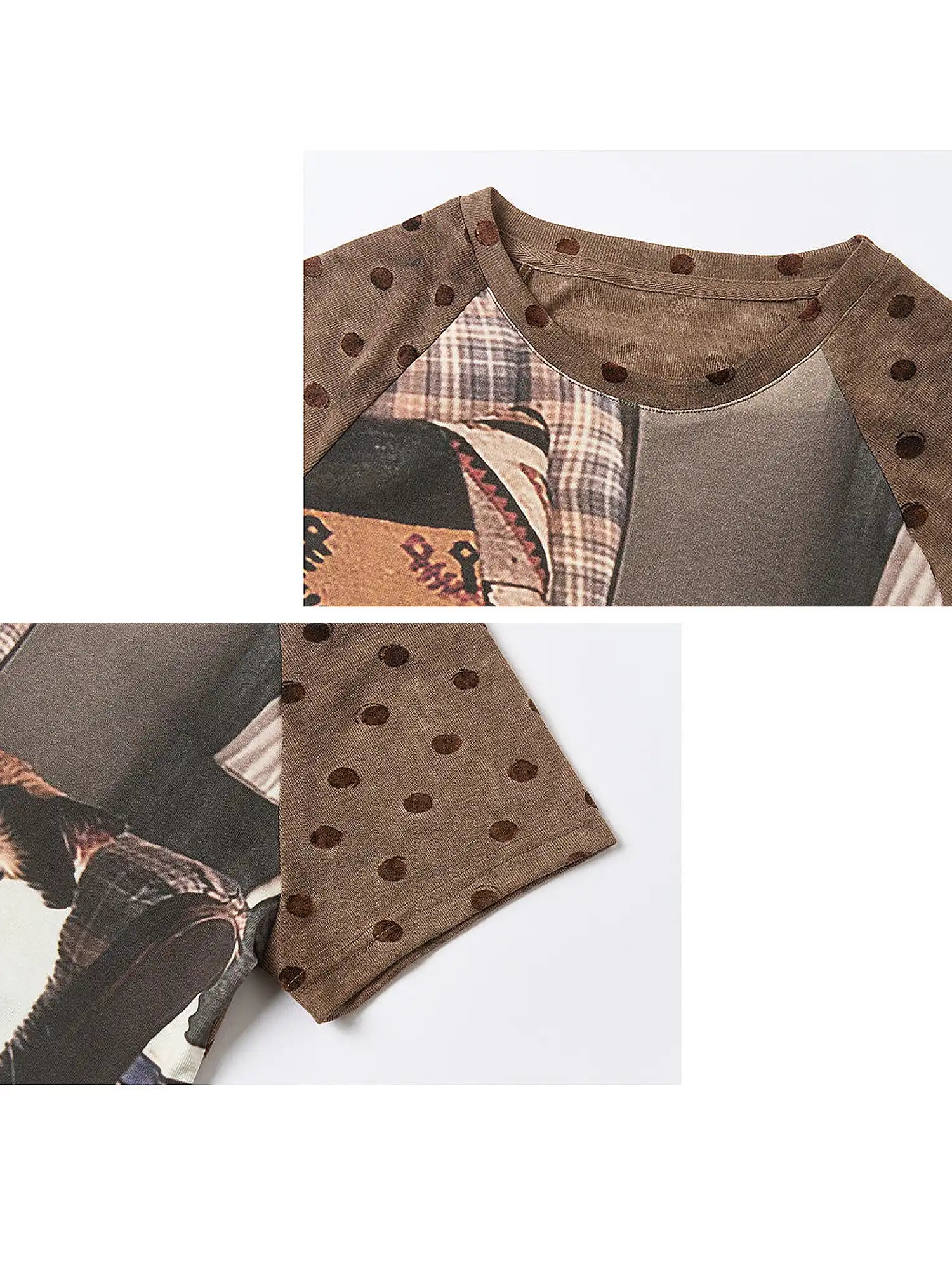 Outtheblue Vintage Velvet Polka Dot Raglan Sleeve Tee | Canton Collective