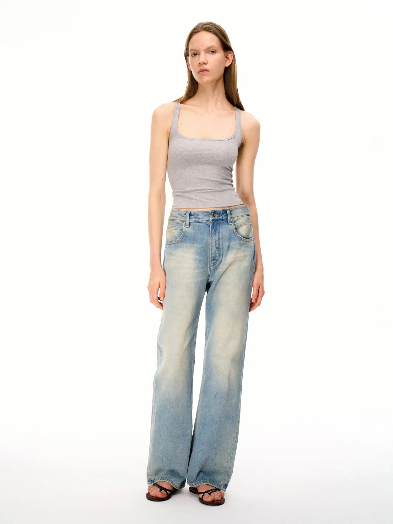 FirstFloor Vintage Washed Light Blue Wide-Leg Jeans | Canton Collective