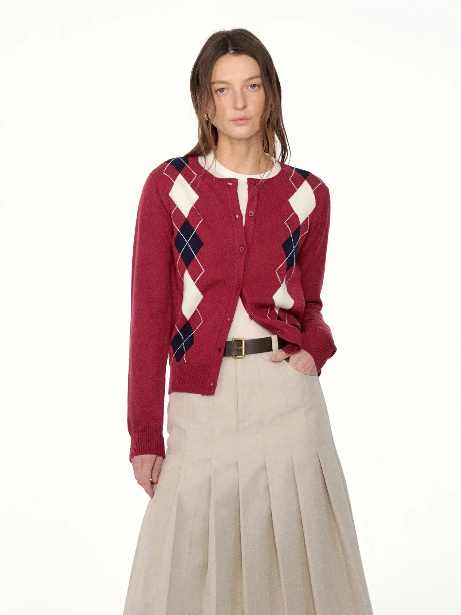 FIRST FLOOR Vintage Wool Argyle Knit Cardigan | Canton Collective