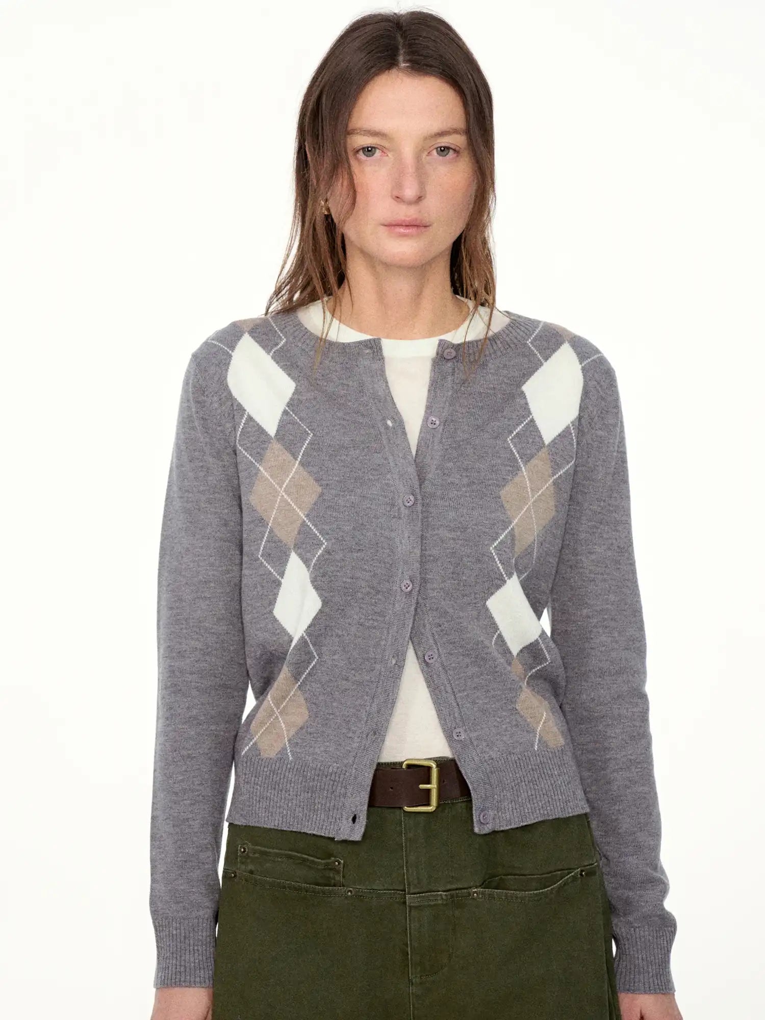 FIRST FLOOR Vintage Wool Argyle Knit Cardigan | Canton Collective