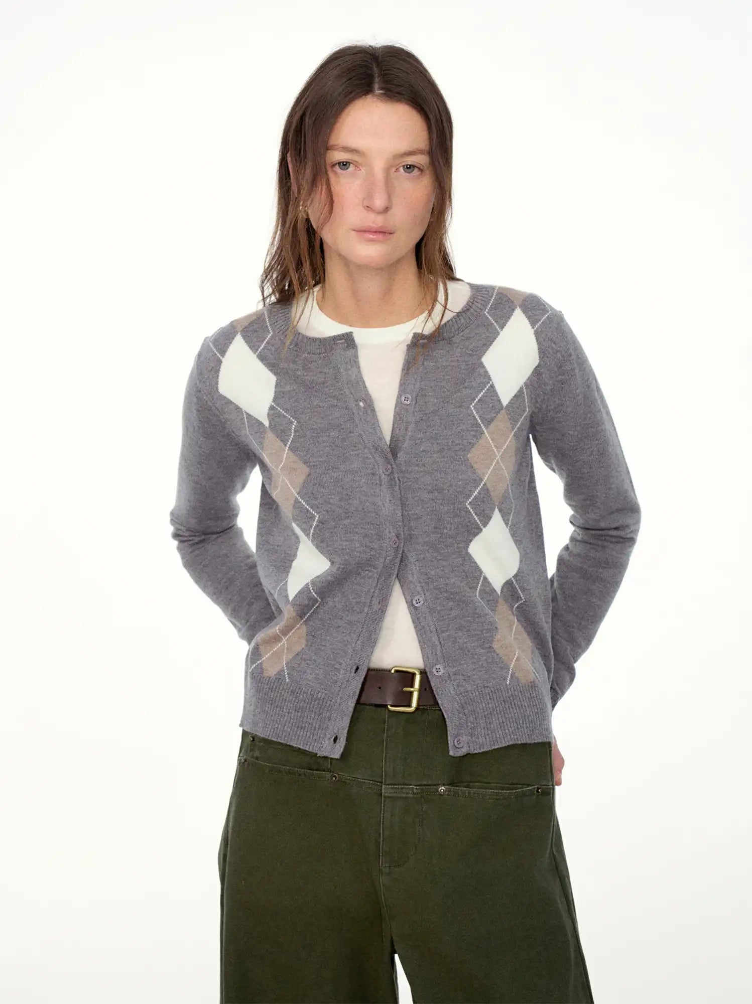 FIRST FLOOR Vintage Wool Argyle Knit Cardigan | Canton Collective
