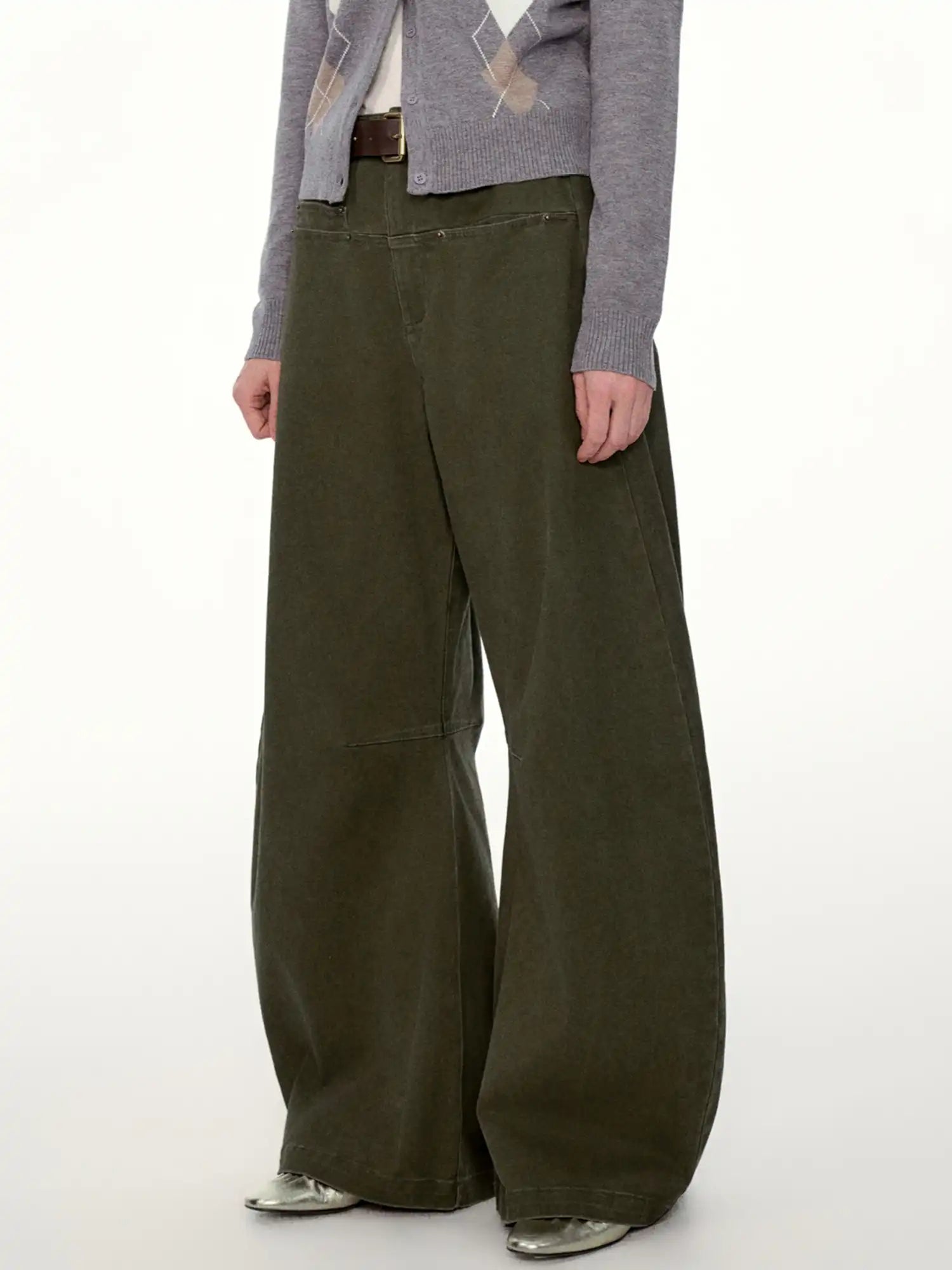 FIRST FLOOR Wash Curved-Cut Wide-Leg Pants | Canton Collective