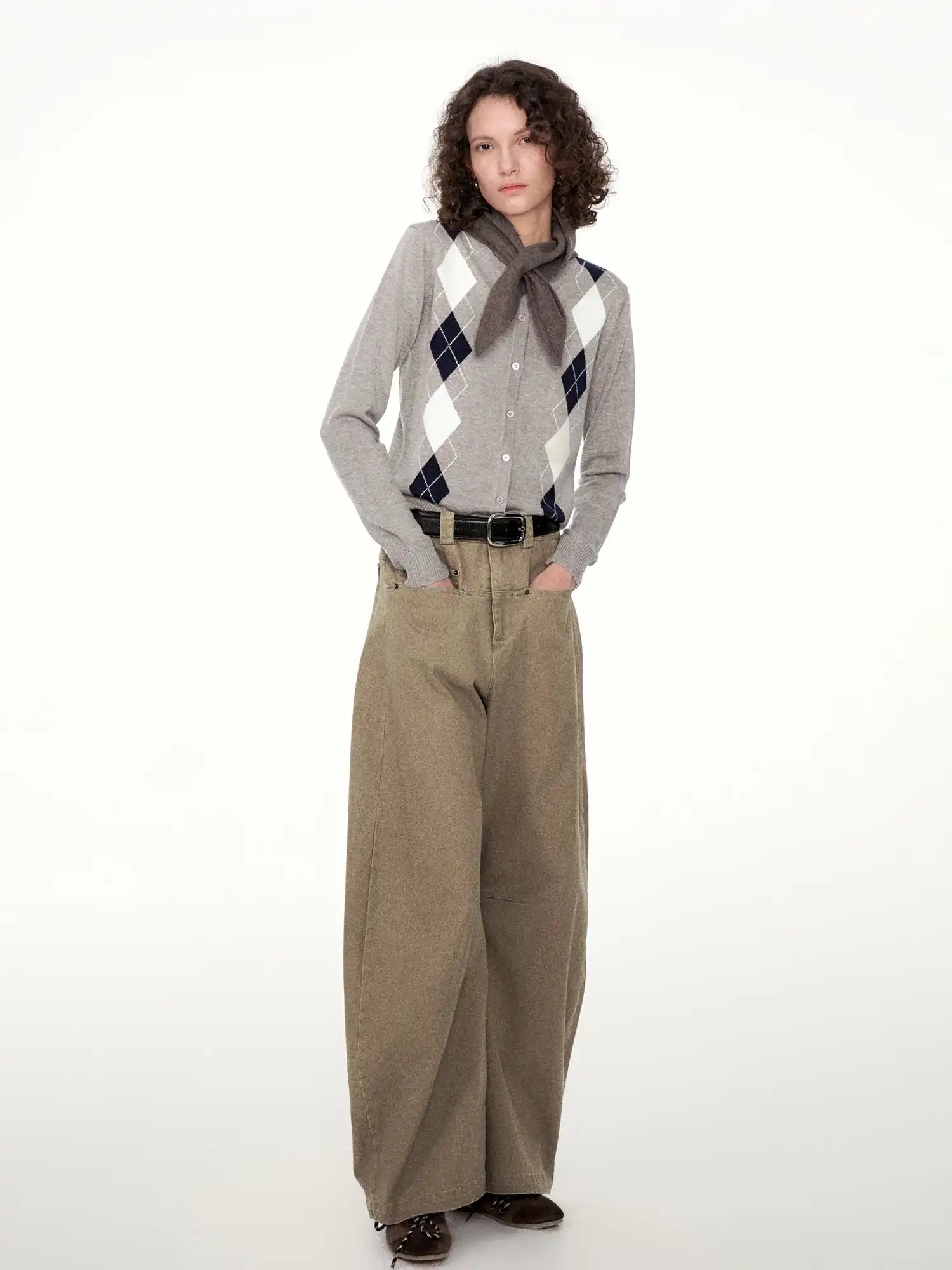 FIRST FLOOR Wash Curved-Cut Wide-Leg Pants | Canton Collective