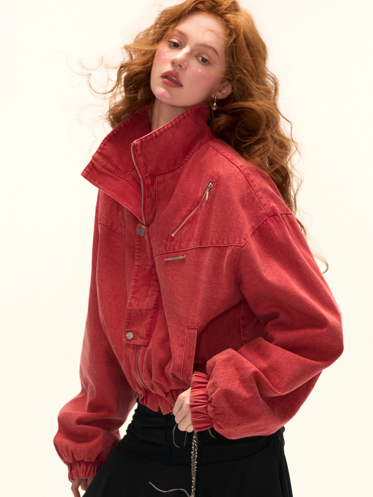 MAMC Washed Red Funnel Neck Jacket | Canton Collective