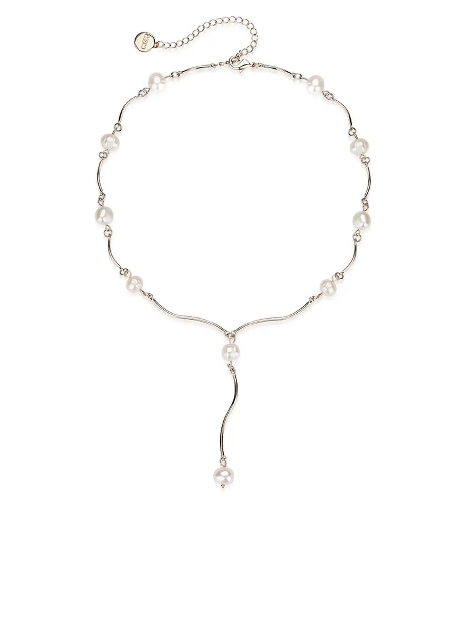 1Jinn M2M Wavy Pearl Clavicle Necklace | Canton Collective